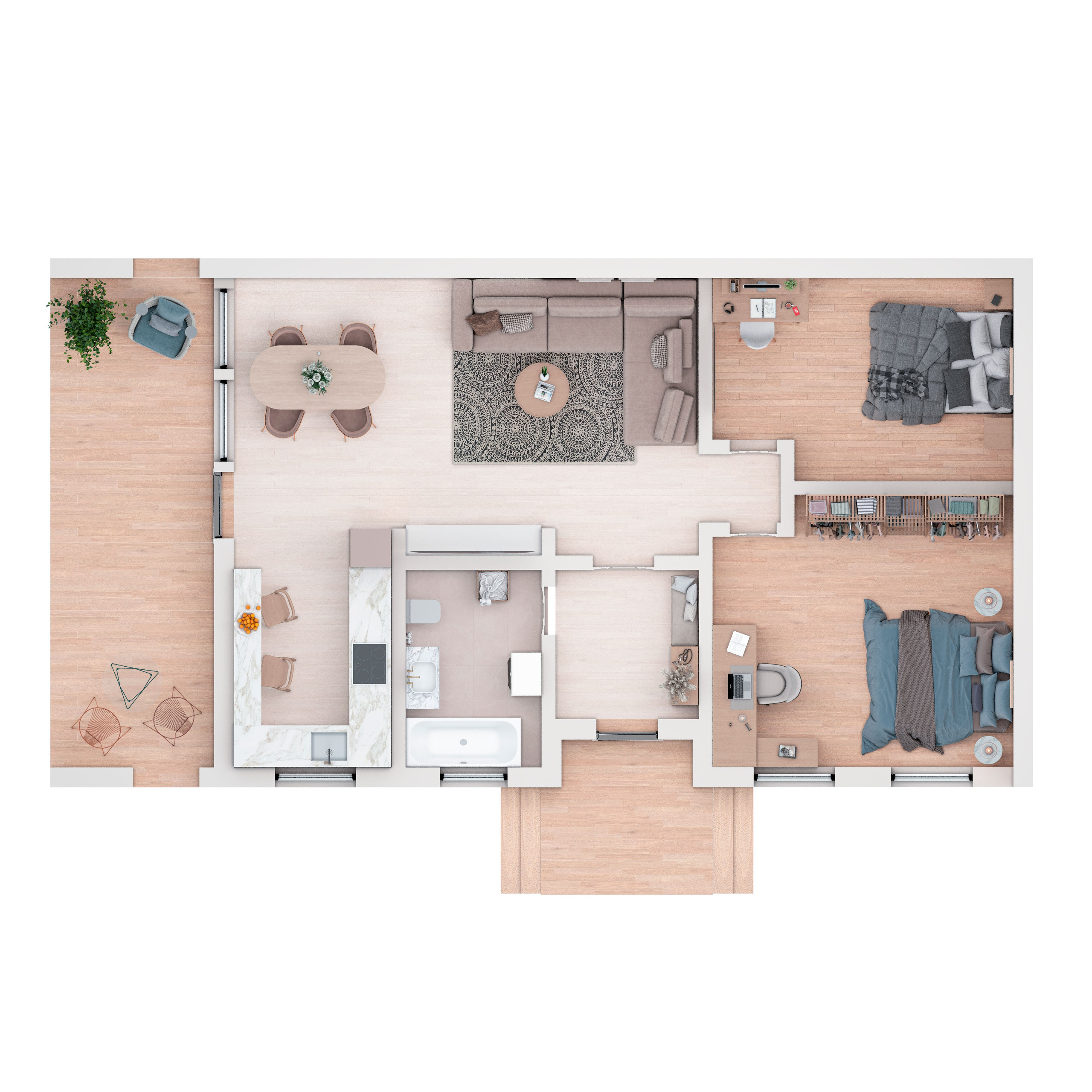 Salute. 3D visualization of exteriors and interiors