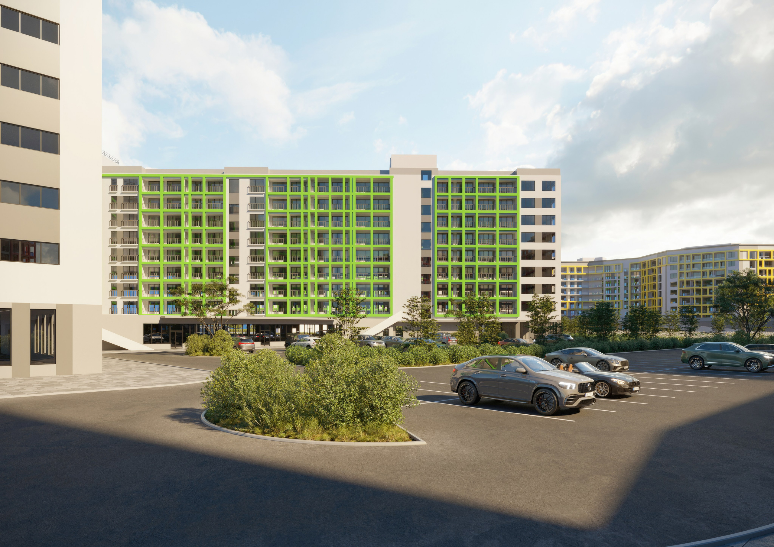 Жилой квартал — 3D-визуализация архитектуры и благоустройства. 3Д Визуализация Интерьера и Архитектуры