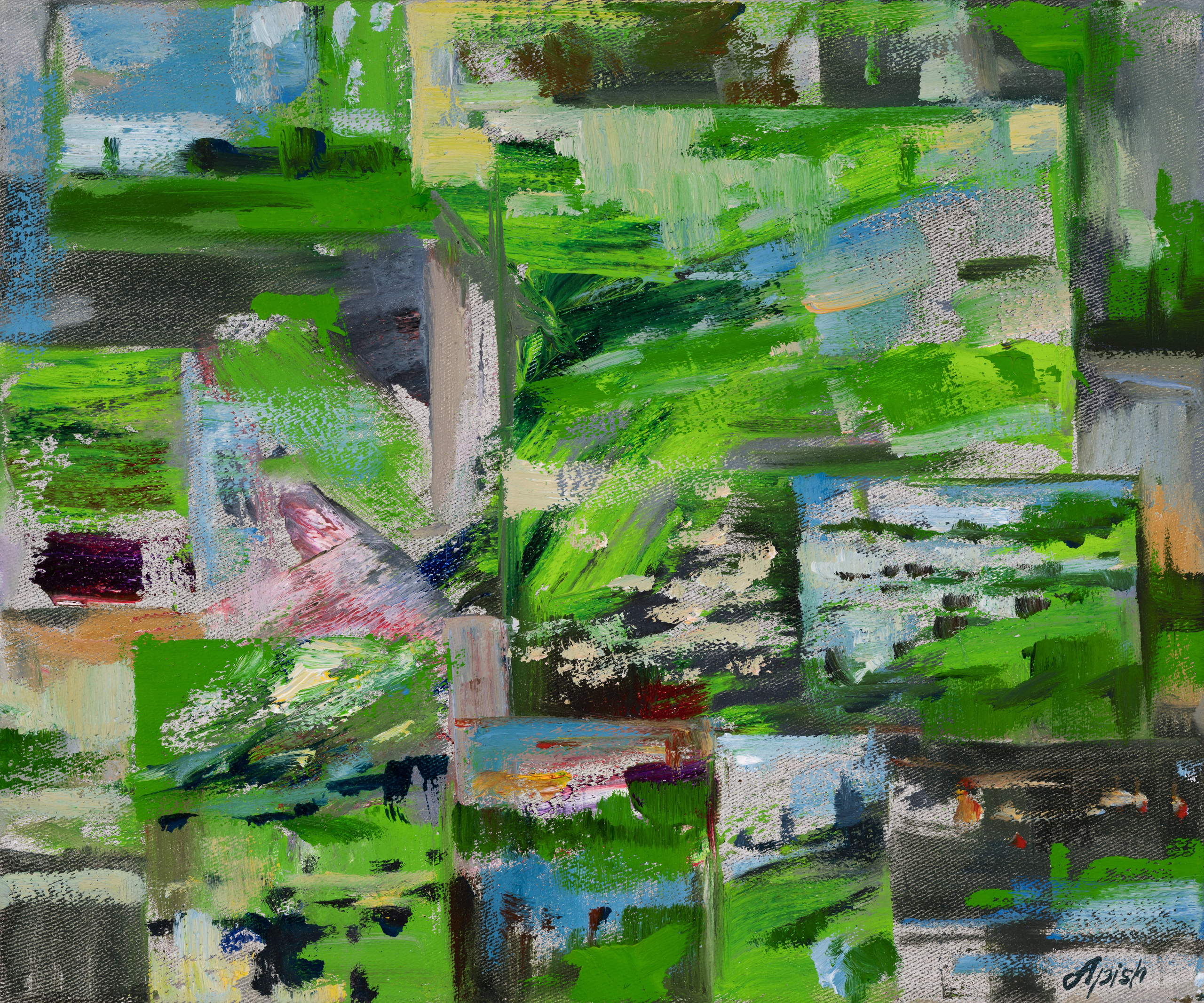 «Лоскуты воспоминаний 11» - художник Алексей Апиш (холст, масло, 25x30 см, 2025)