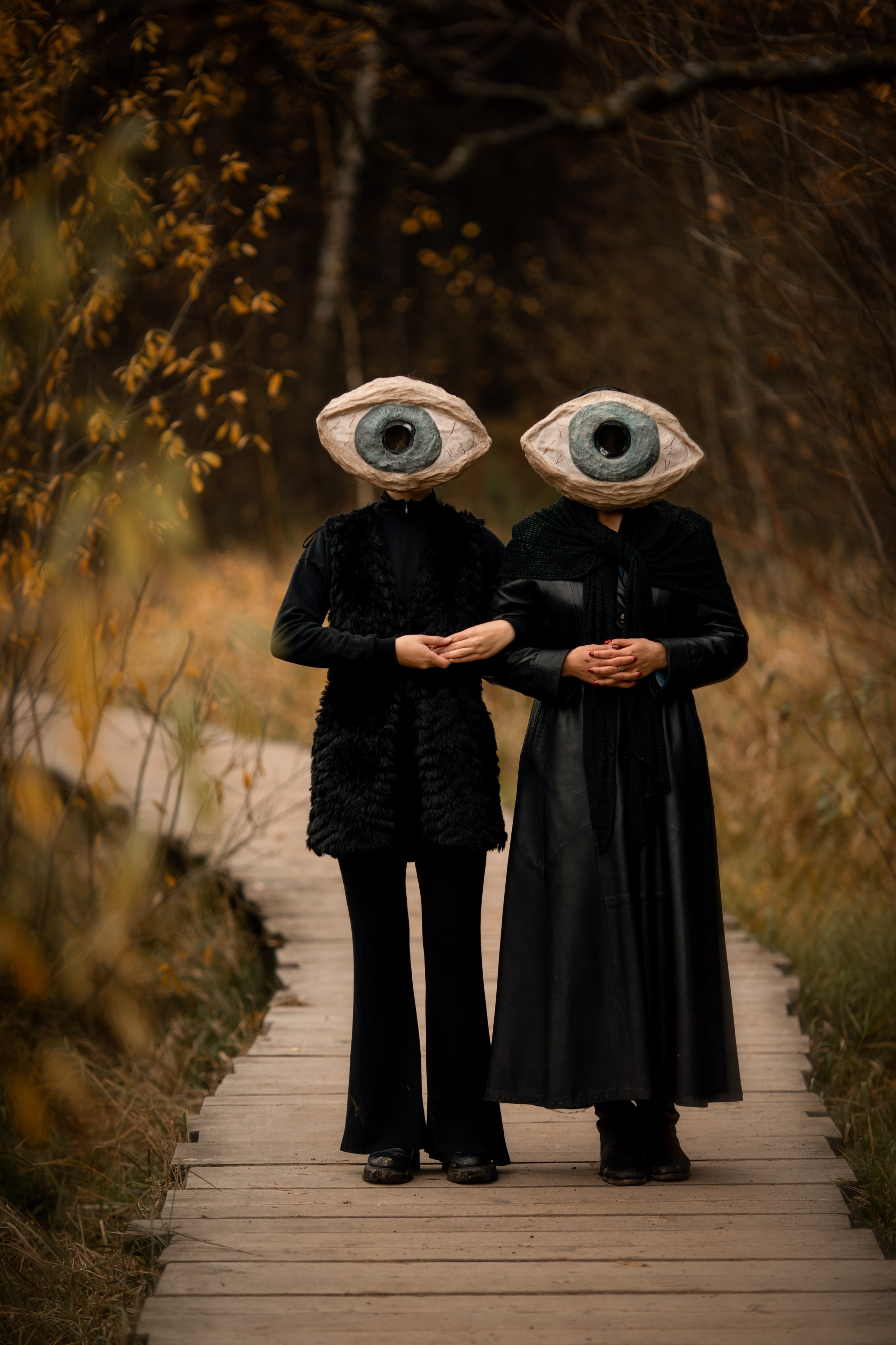 Фотопроект «Духи леса» — маски из папье-маше, свет и тишина природы. Фотограф Анна Грошикова — авторская съёмка на рассвете и закате в Москве, Мытищах, Солнечногорске и Московской области