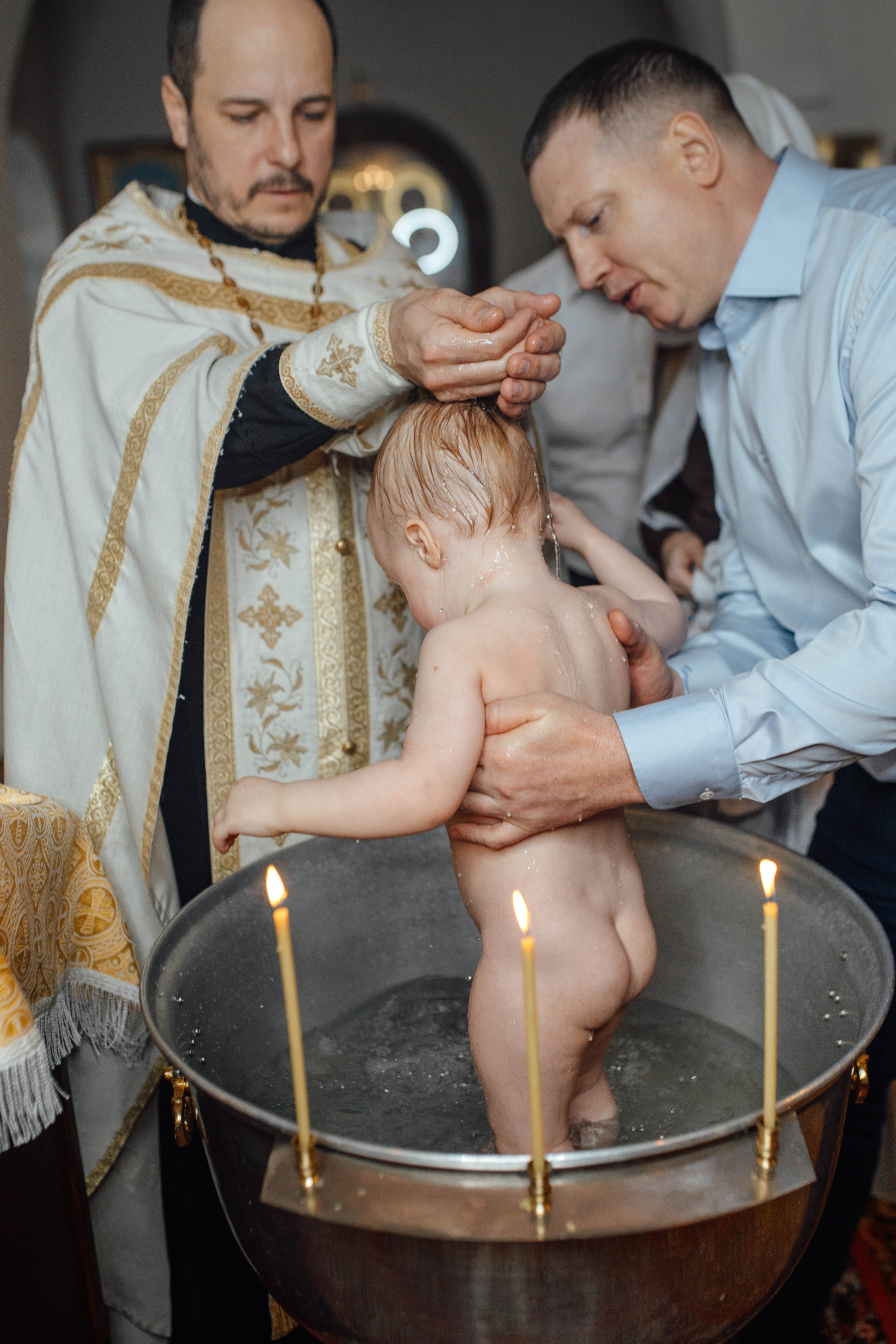 Таинство крещения Льва, храм Вознесения Господня, Ждановичи, февраль 2025