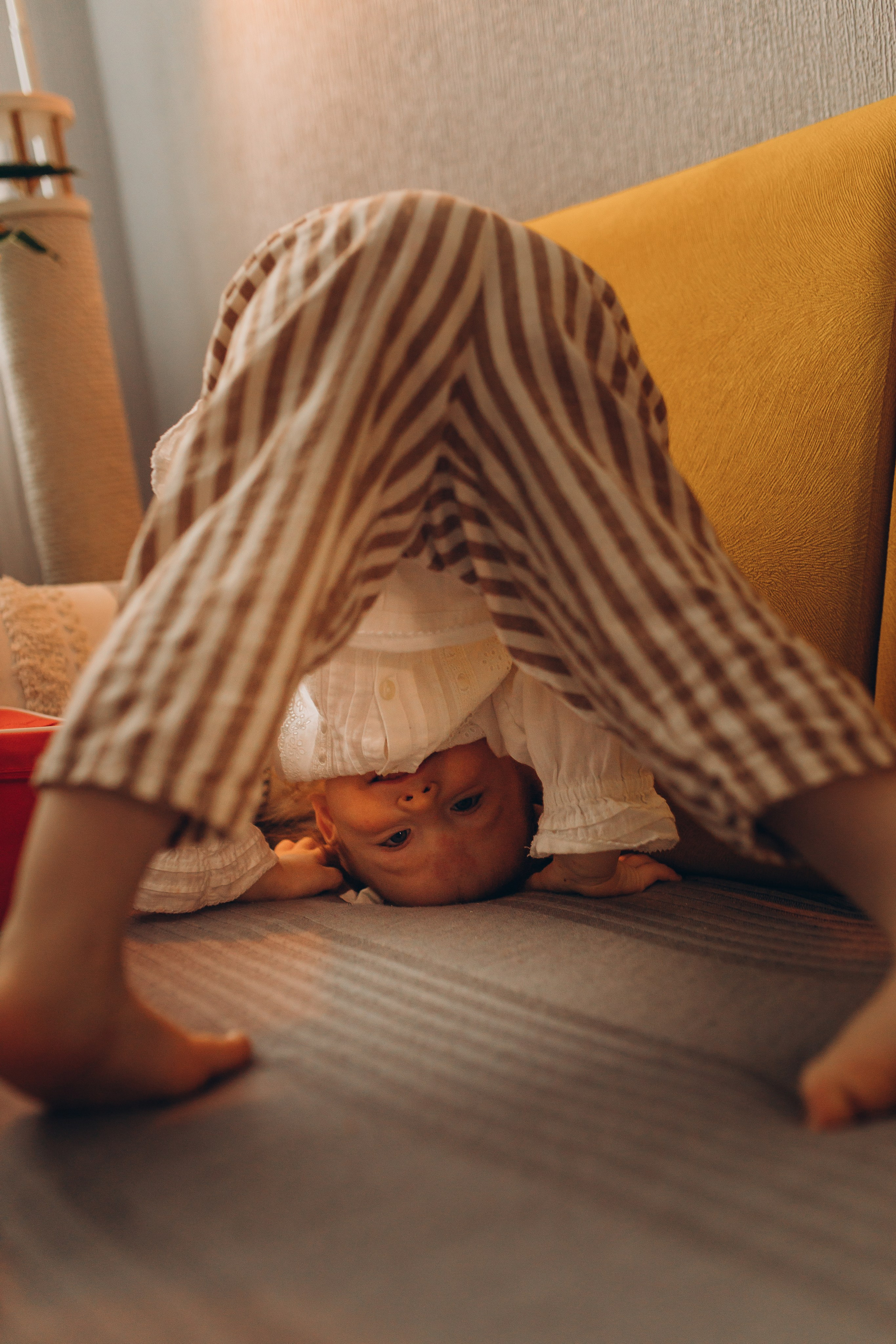 Малышка позирует в свой день рождения для семейного альбома. Детский и семейный фотограф Маруся Самылкина в Санкт-Петербурге.