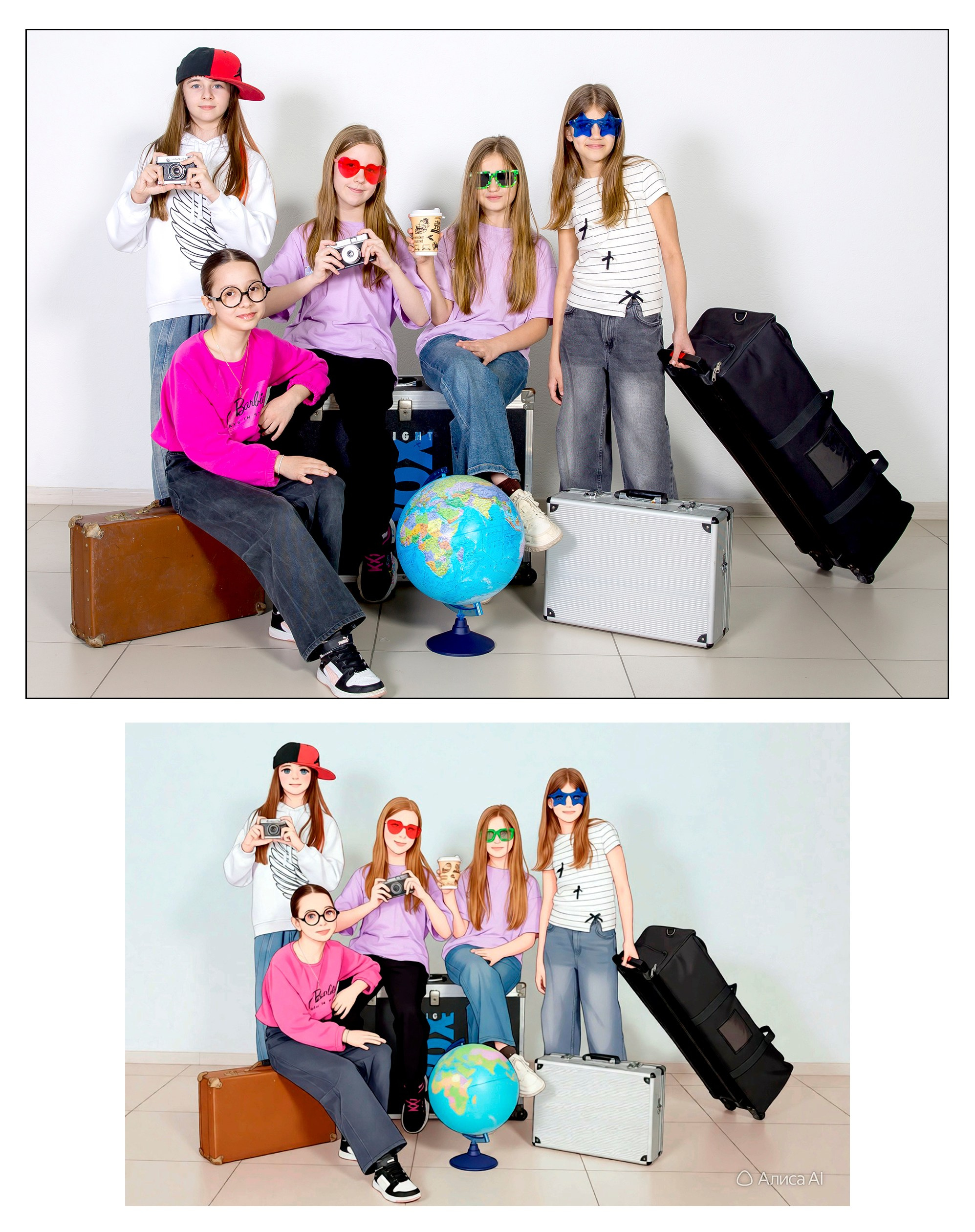 4А в СТУДИИ + АНИМЕ от ИИ Алиса. Семейный фотограф в Новороссийске Игорь Белослюдцев