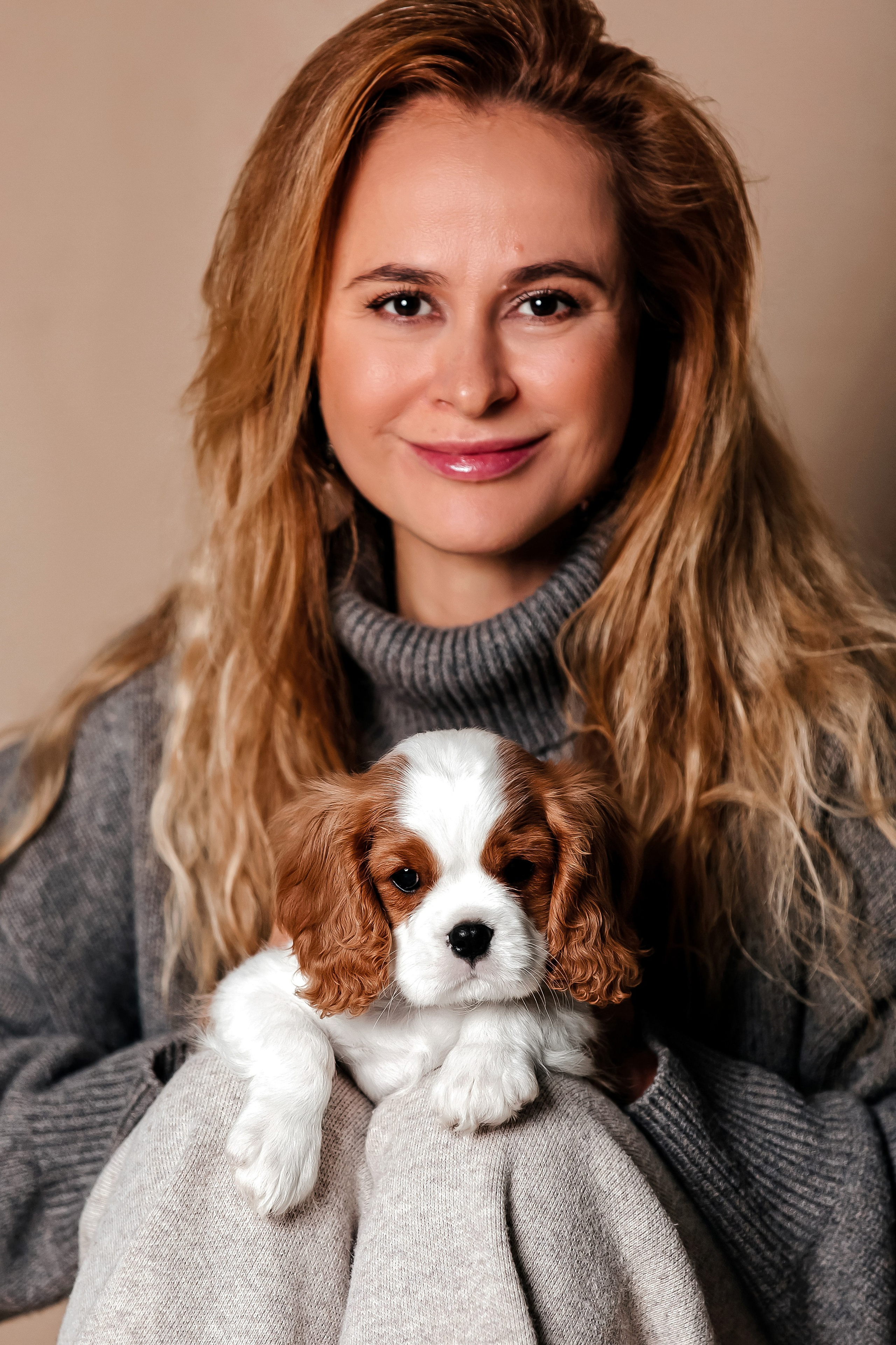 Щенки кавалера в фотостудии. Фотограф-анималист в Краснодаре Маша Мельникова