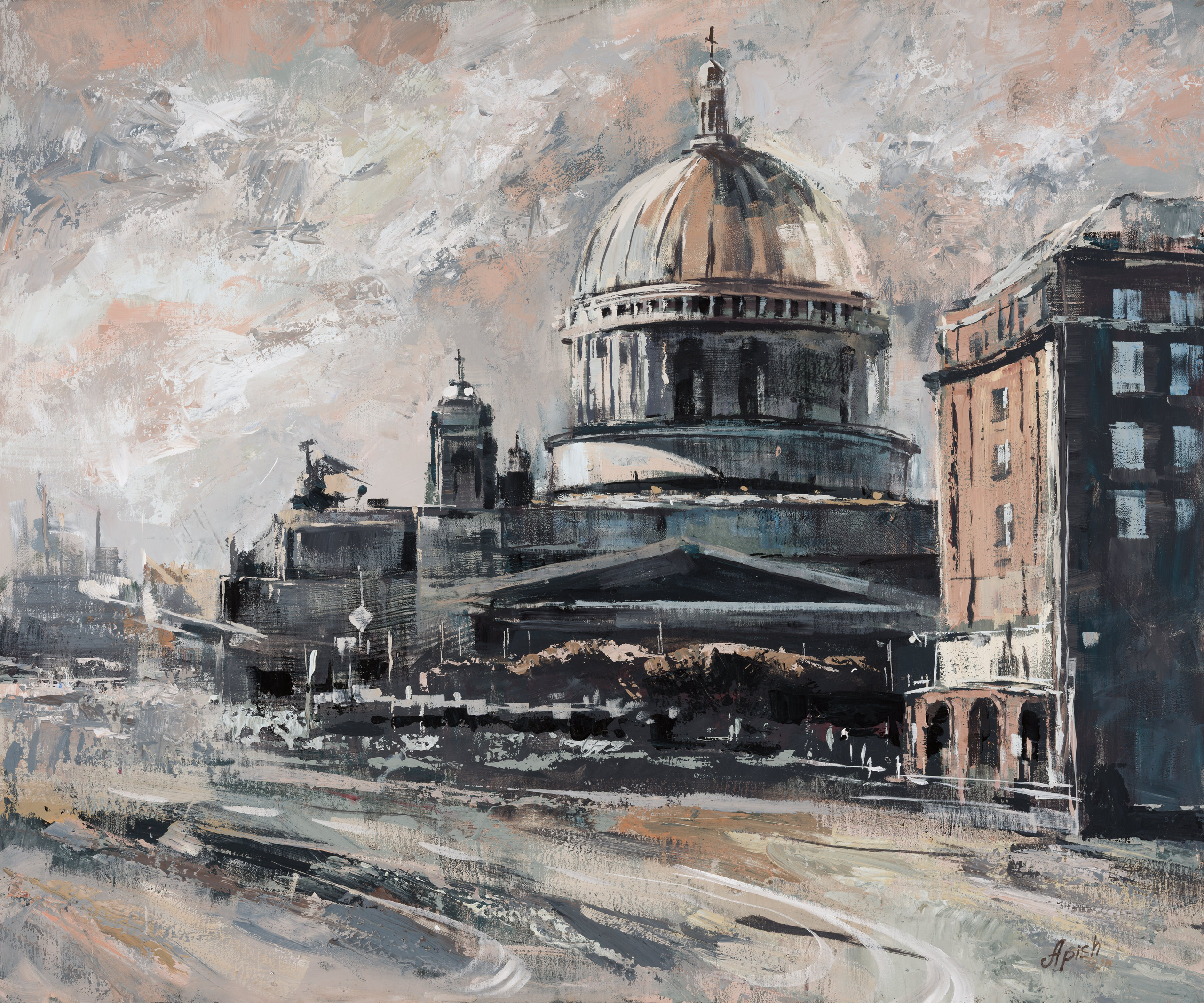 «Исаакиевский собор» - художник Алексей Апиш (холст, акрил, 100x120 см, 2018)