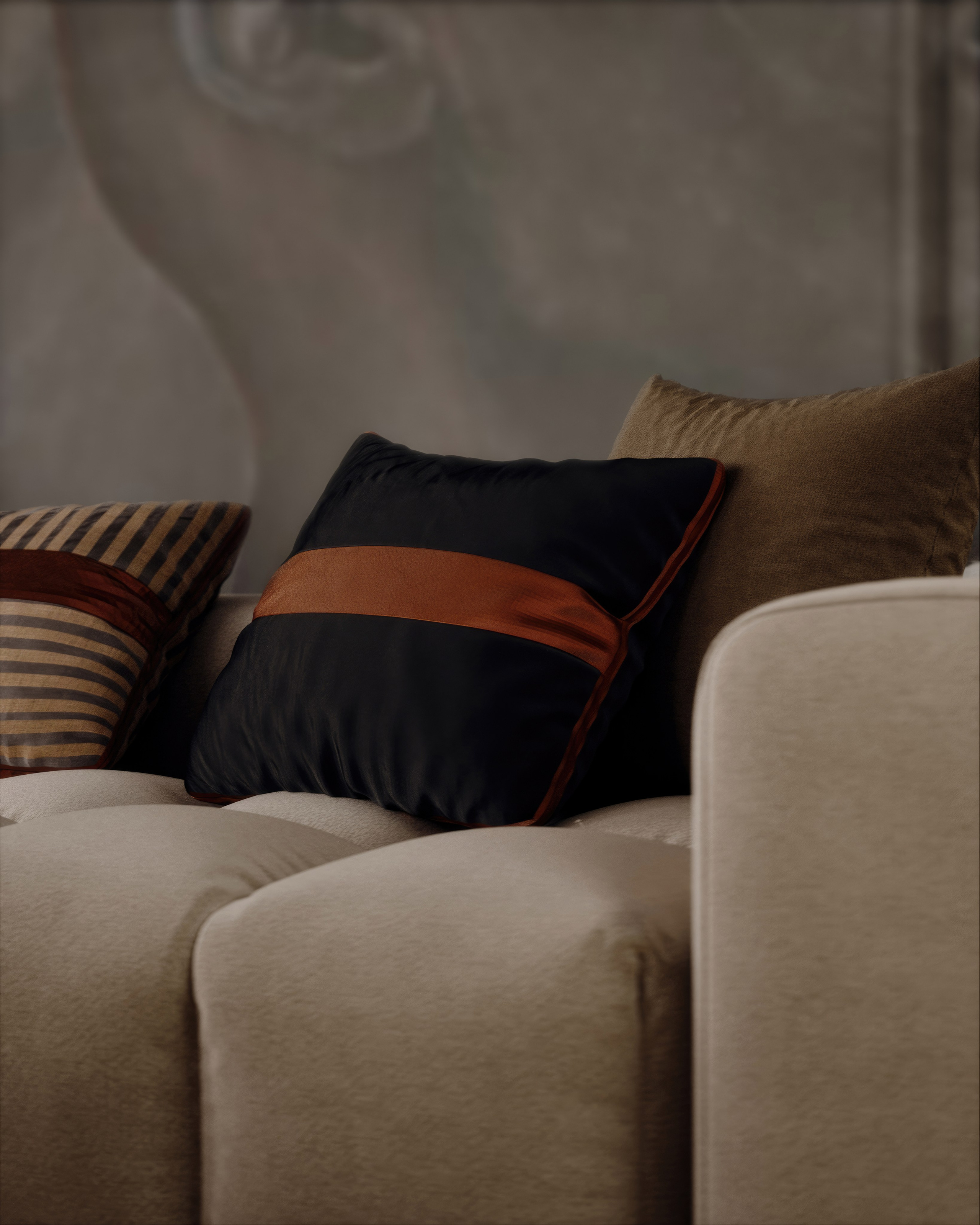 Интерьер гостиной в неоклассическом стиле. 3D визуализация интерьера и архитектурной среды