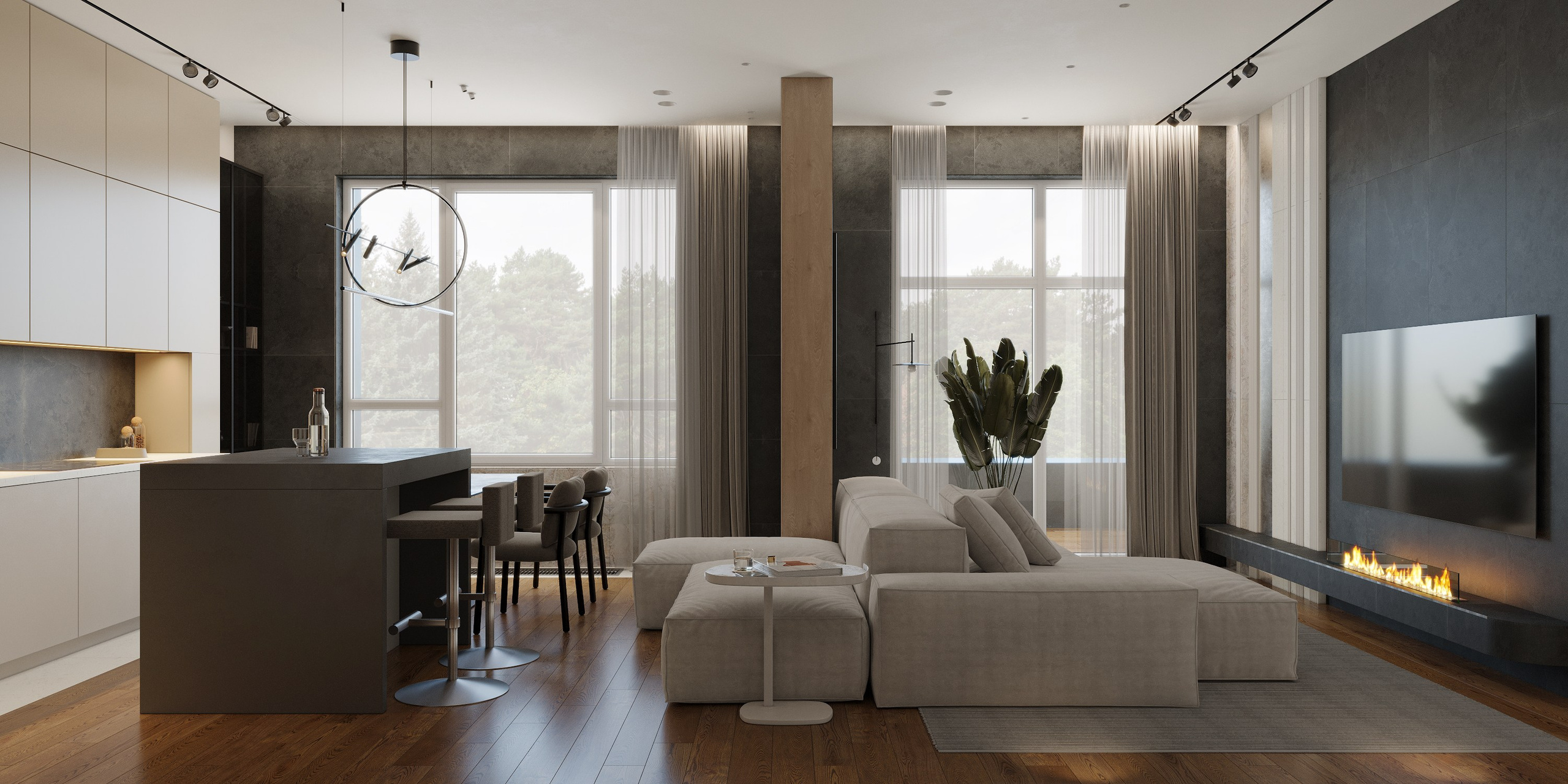 Квартира для L+D Archatelier. 3D визуализация интерьера и архитектурной среды