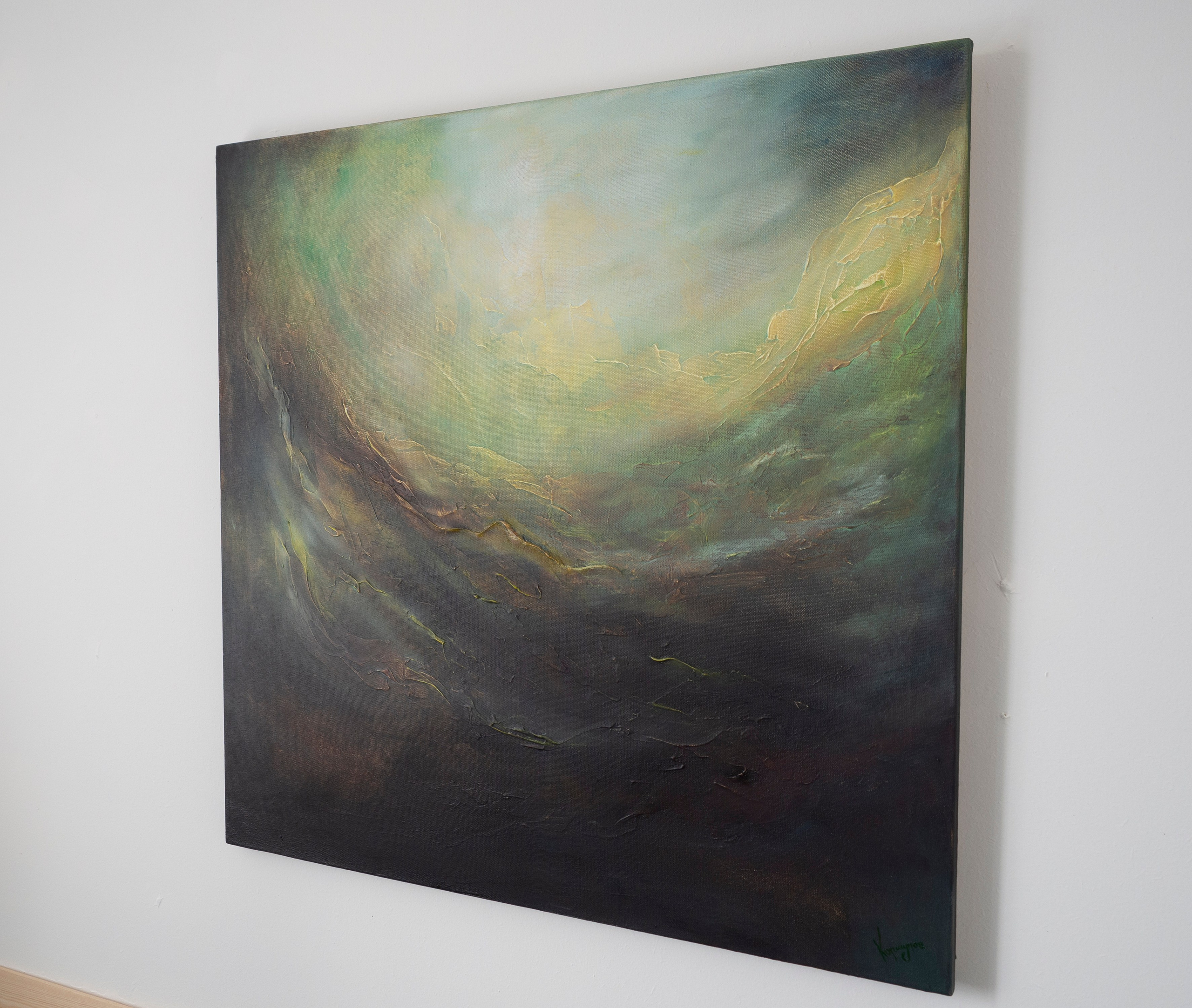 Abstract painting capturing a tranquil and otherworldly scene. Pavel Korshun — Contemporary painter. Original abstract painting