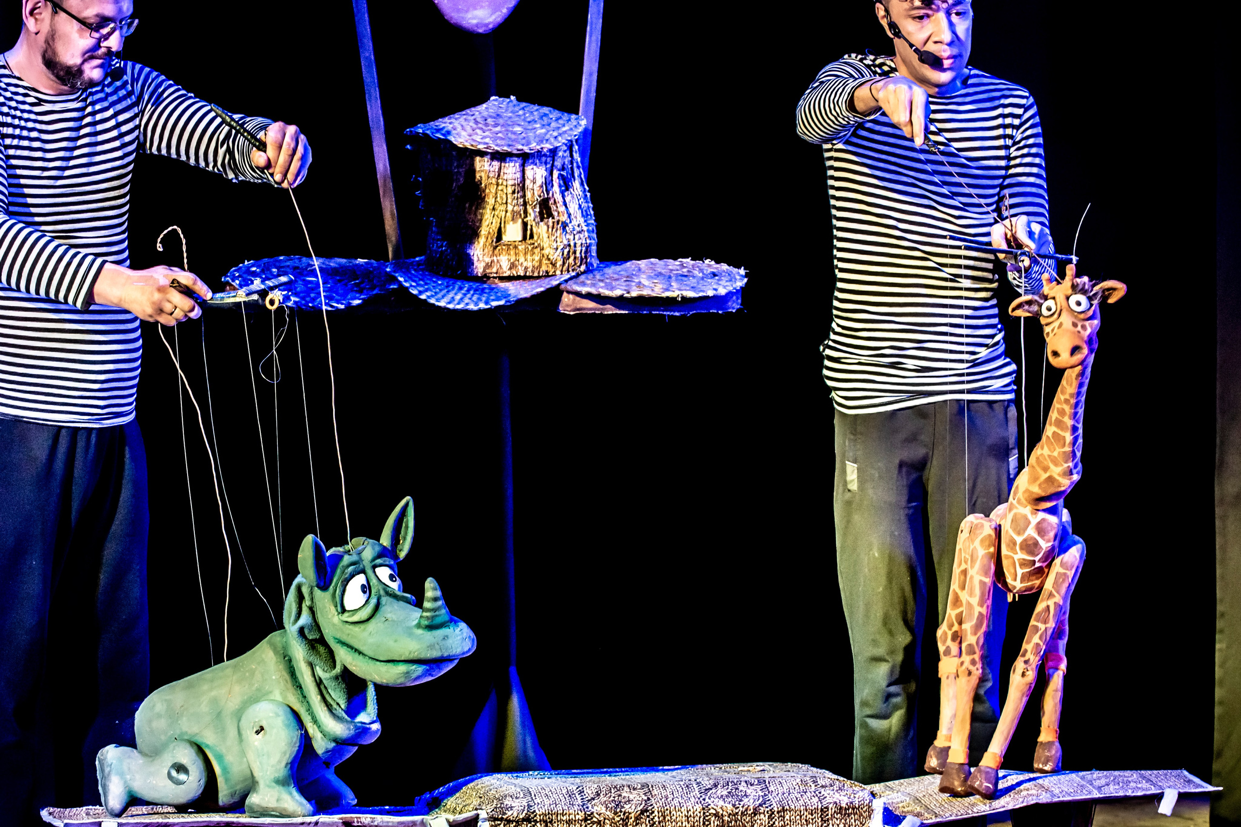 Жирафа и носорог спектакль театра Саквояж. Фотограф в Сочи Юрий Шептаев