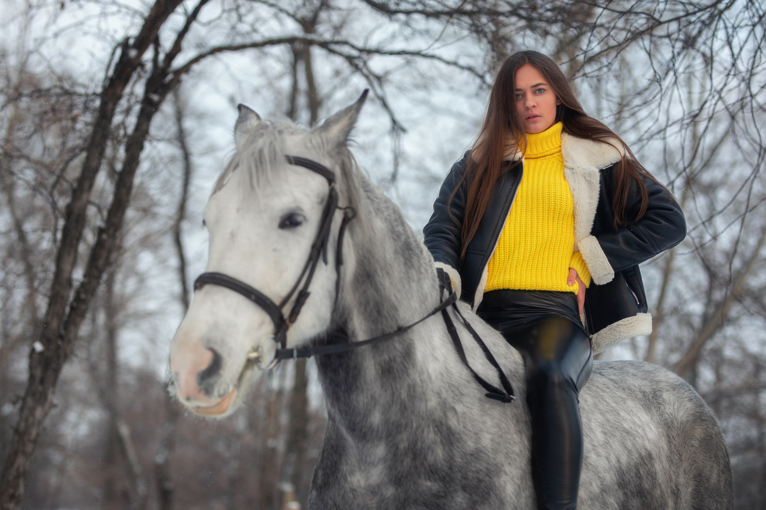 Зимняя съемка с Ольгой с лошадью в формате для «себя»