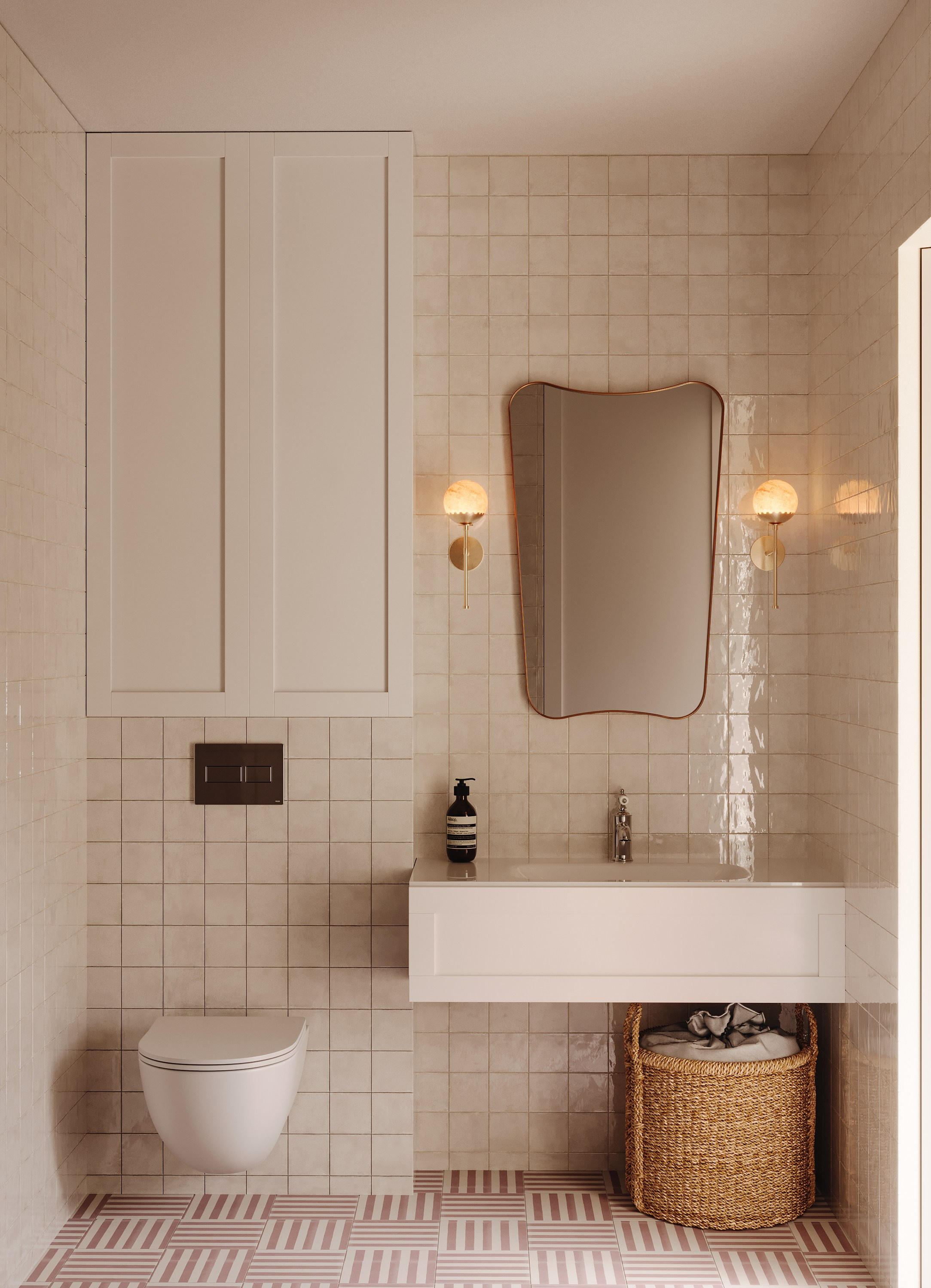 3д визуализация ванной в современном стиле 