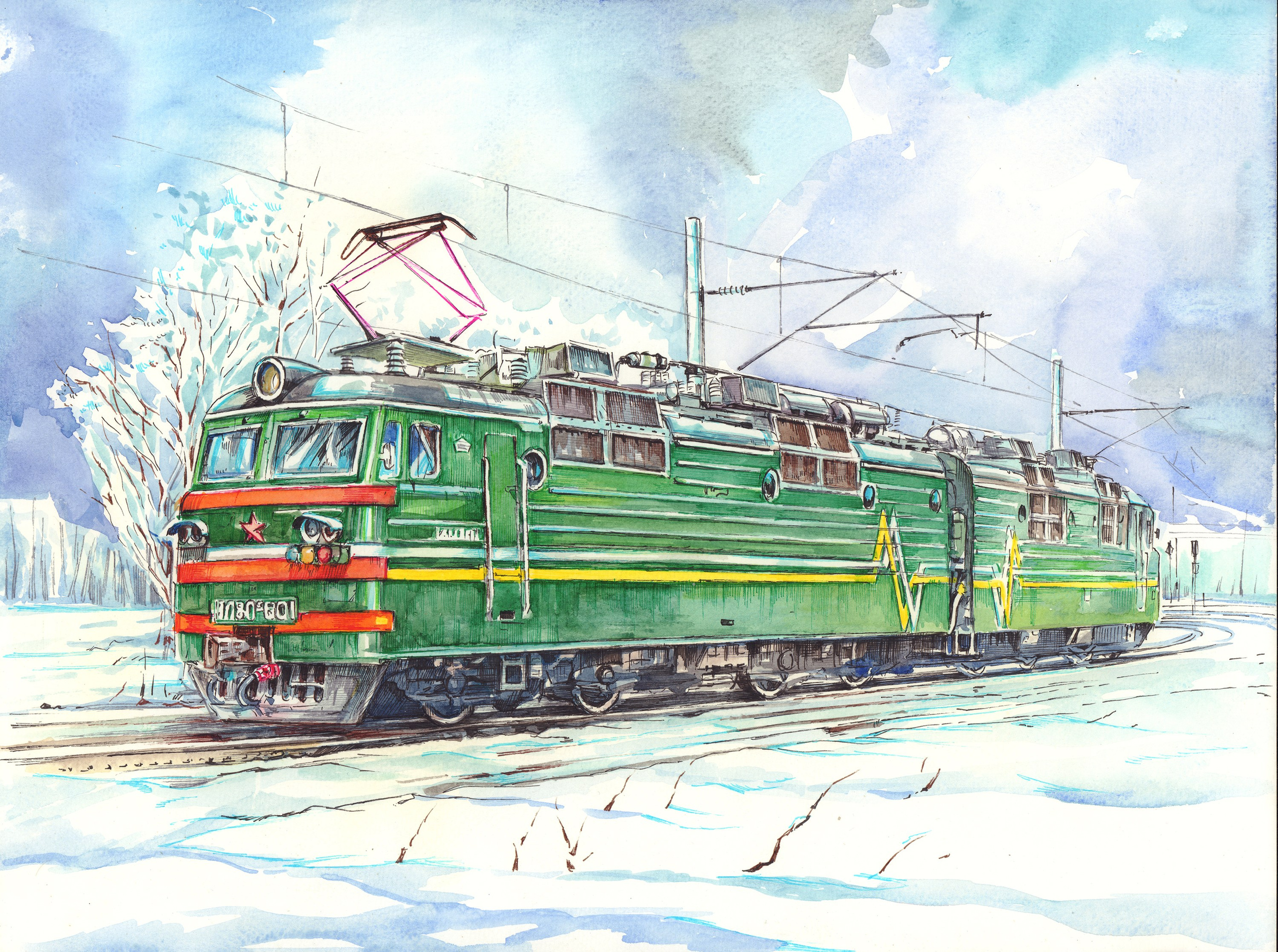 Железная дорога (2022-2024). Художник Александр Петрунин