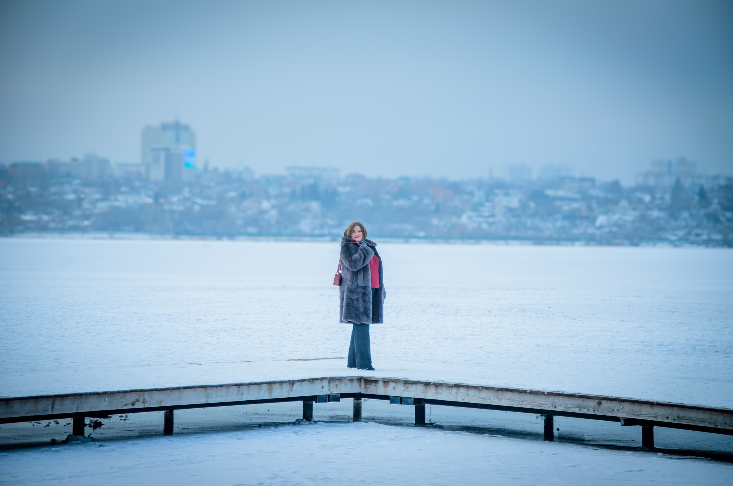 Оксана в зимний вечер. Мультифотограф Виктория Лихоманова