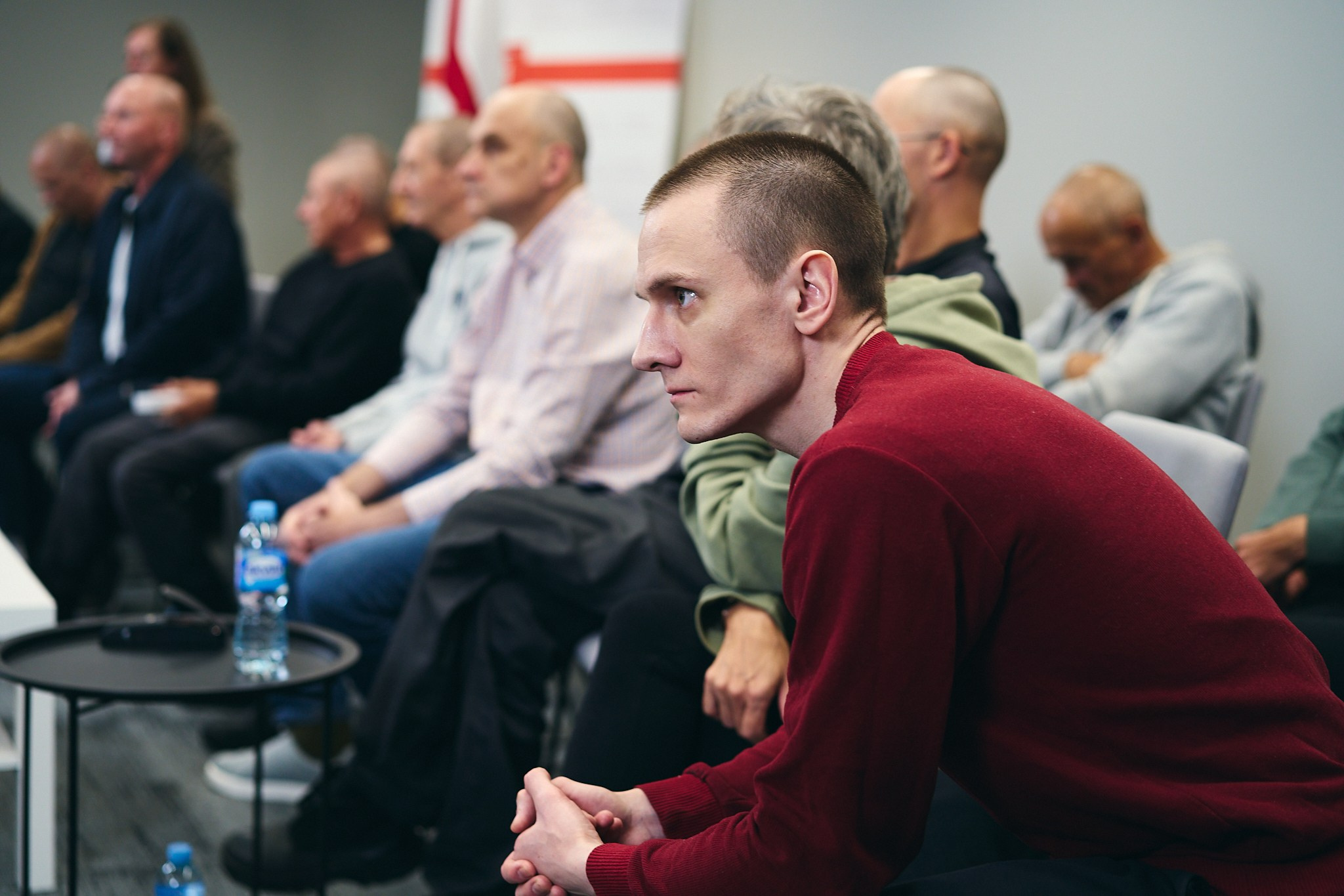 Press conference with Sviatlana Tsikhanouskaya and released political prisoners. Photographer in Vilnius