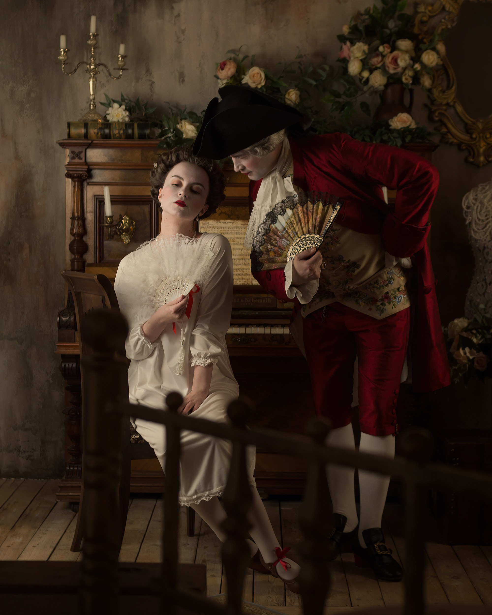 Фотосессия в стиле Казановы, исторические костюмы и интерьер. Арт-фото в Хабаровске идеи для съёмки.