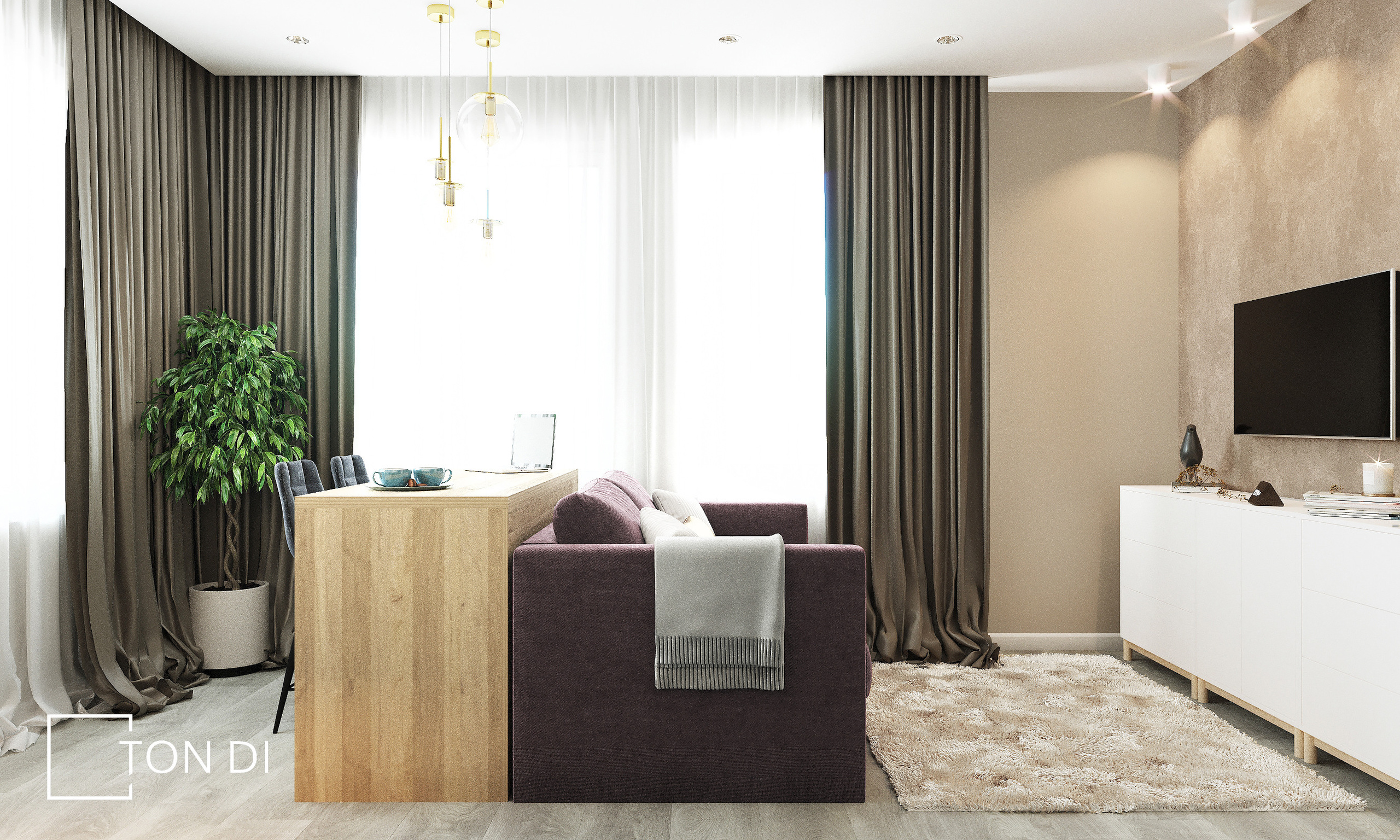 Дизайн-проект квартиры-студии ЖК «Чистое небо». Дизайнер интерьера квартир и частных домов