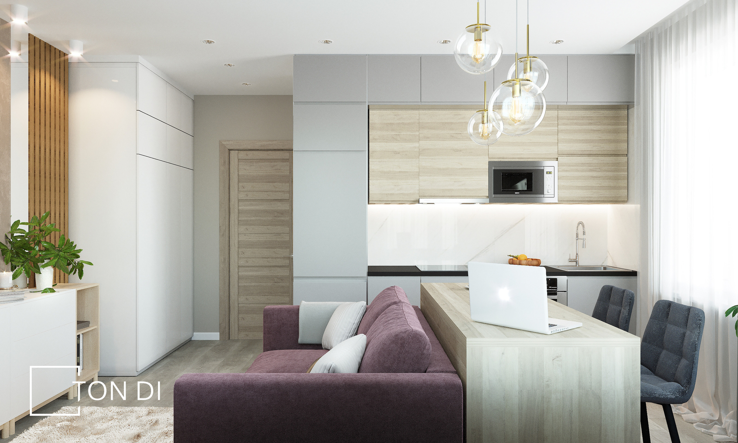 Дизайн-проект квартиры-студии ЖК «Чистое небо». Дизайнер интерьера квартир и частных домов