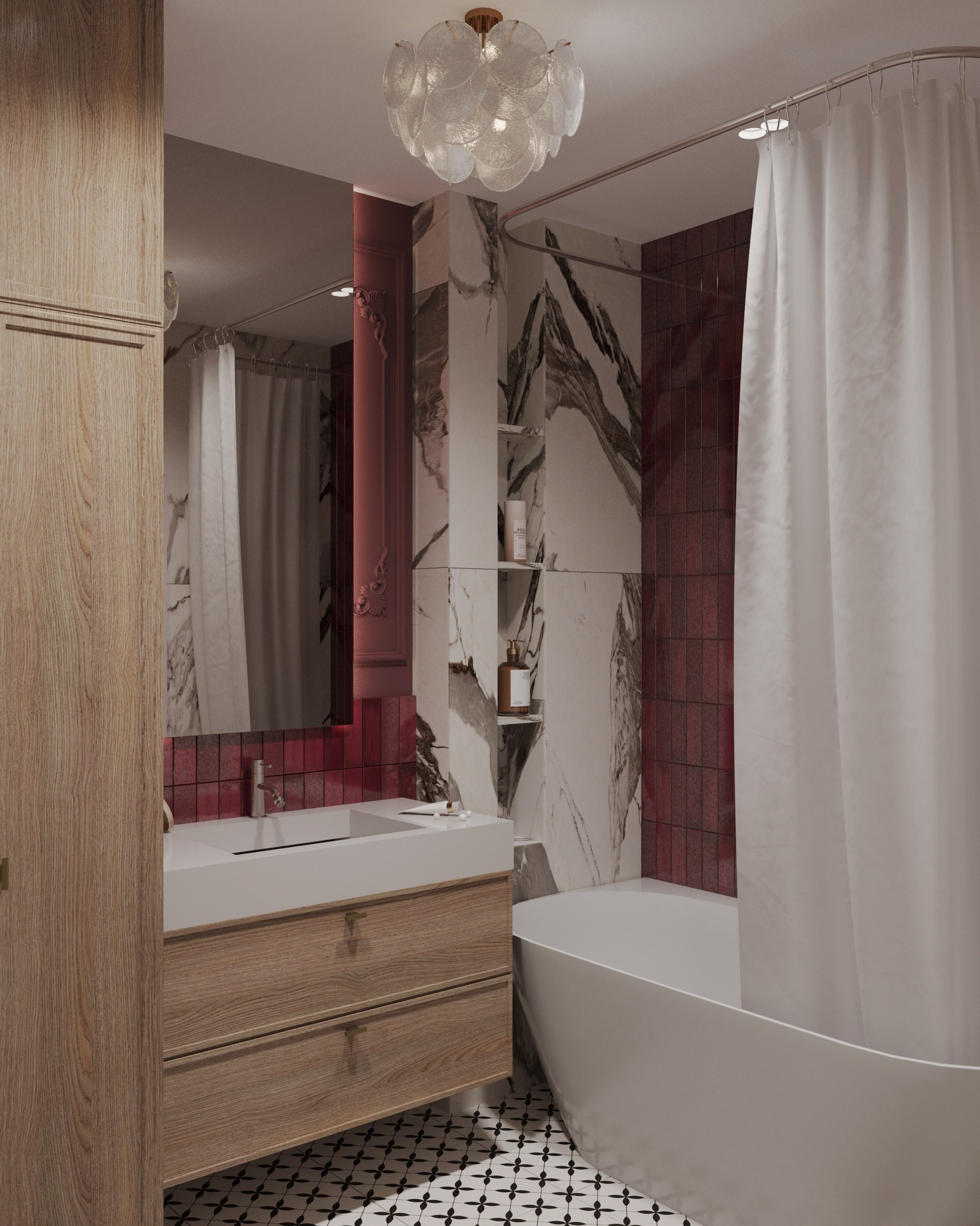 Дизайн-проект однокомнатной квартиры г. Санкт-Петербург. Дизайн интерьеров, 3D визуализации