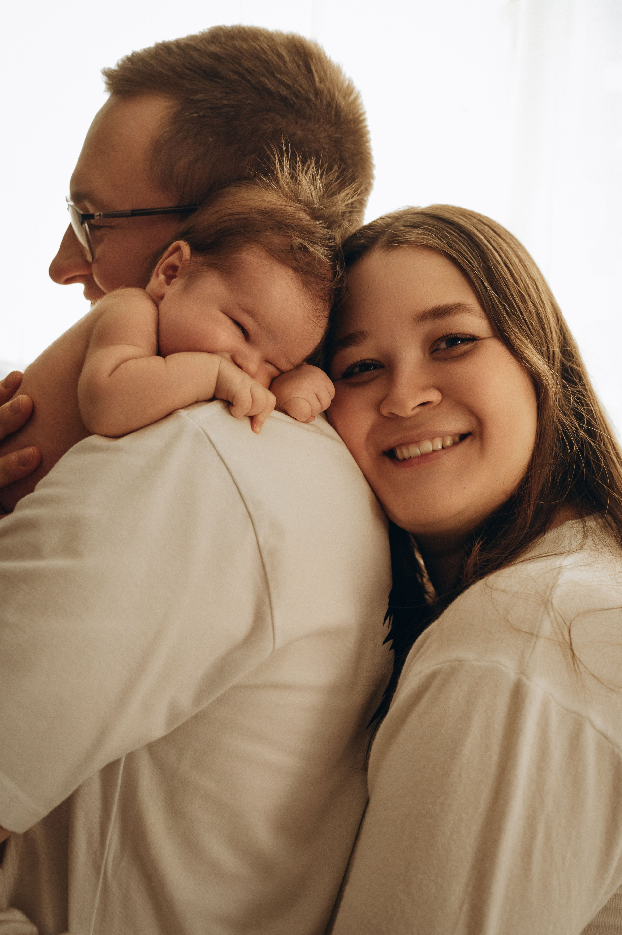 Анна, Вячеслав и Евгений. Фотограф беременности и семьи, домашние съемки, Ньюборн