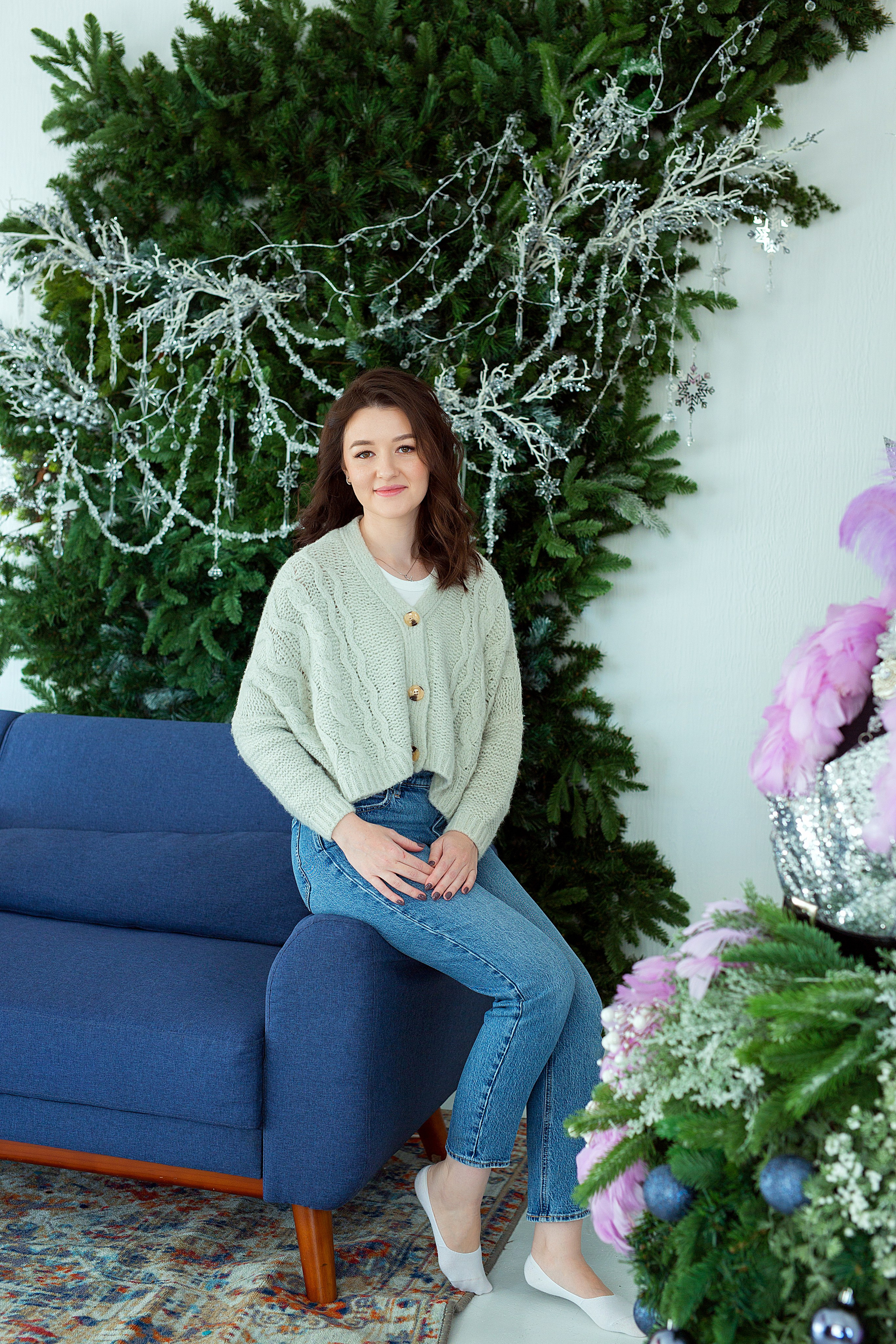 Ольга с детками в новый год. Людмила Далидович топовый семейный фотограф Находка/Владивосток