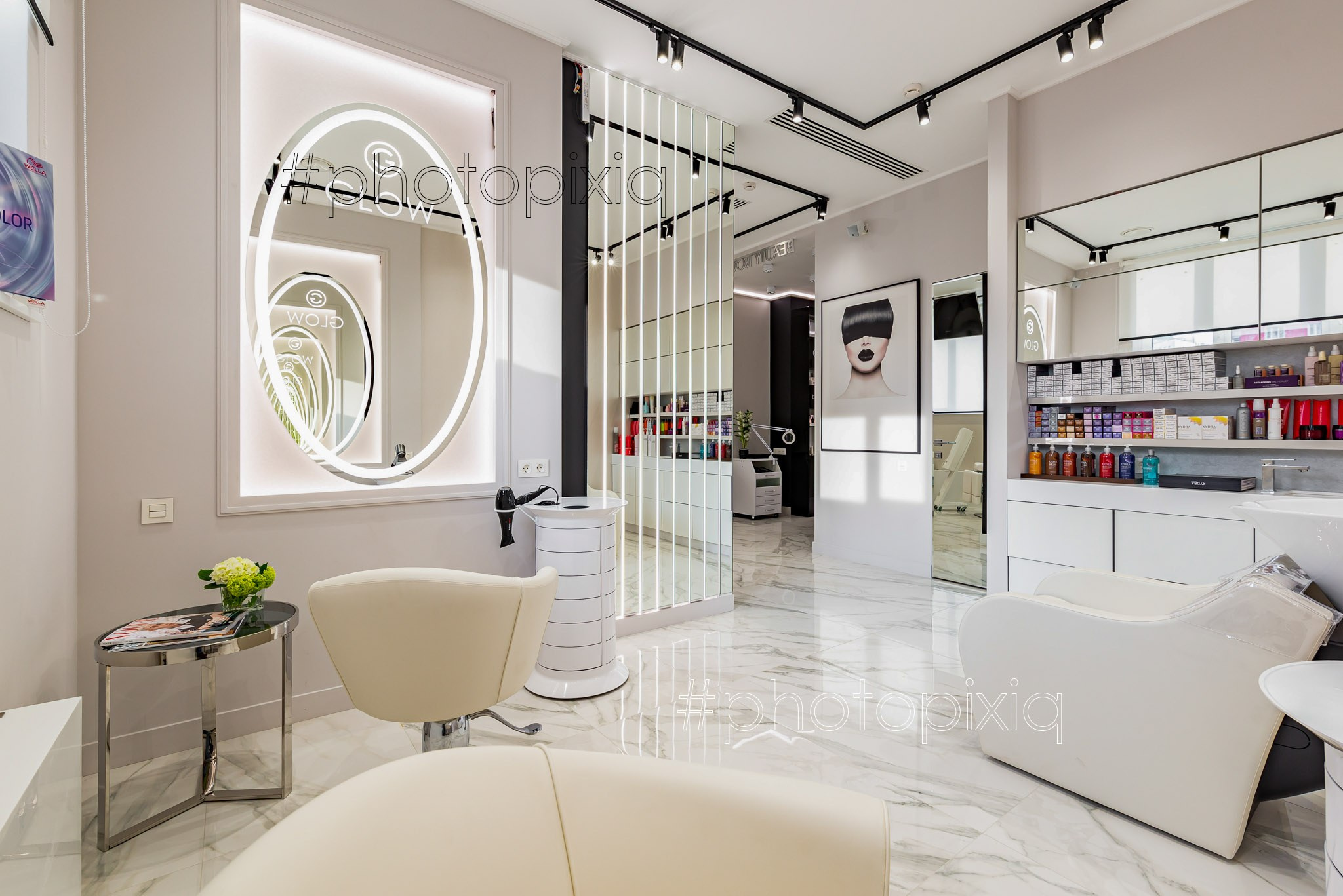 Интерьерная съёмка салона красоты GLOW. Интерьерная съёмка и виртуальные туры — Интерьерный фотограф Кузнецов Сергей (photopixiq)
