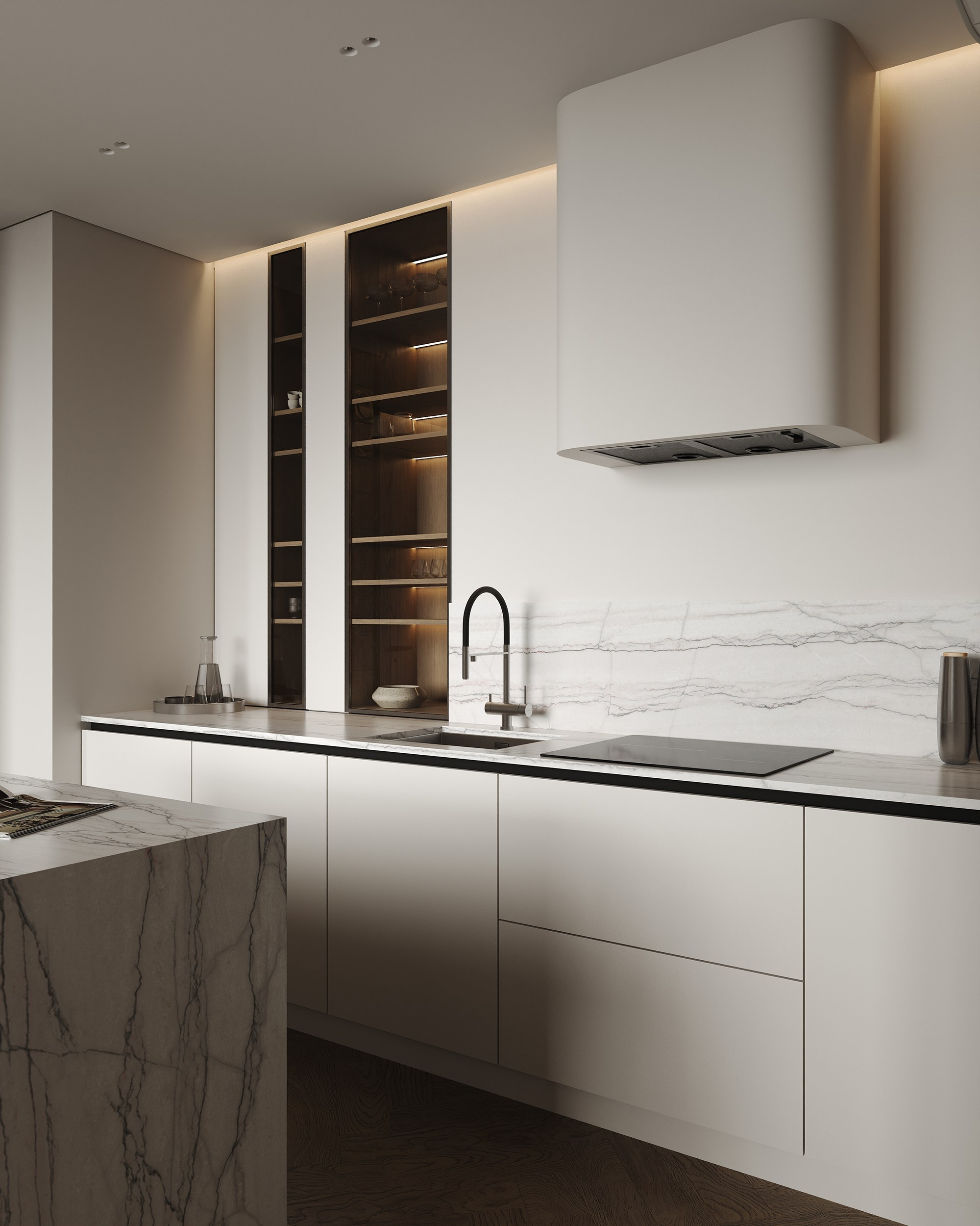 Кухня-гостиная ЖК «Парк столиц». 3D визуализация интерьера Надежда Соколова