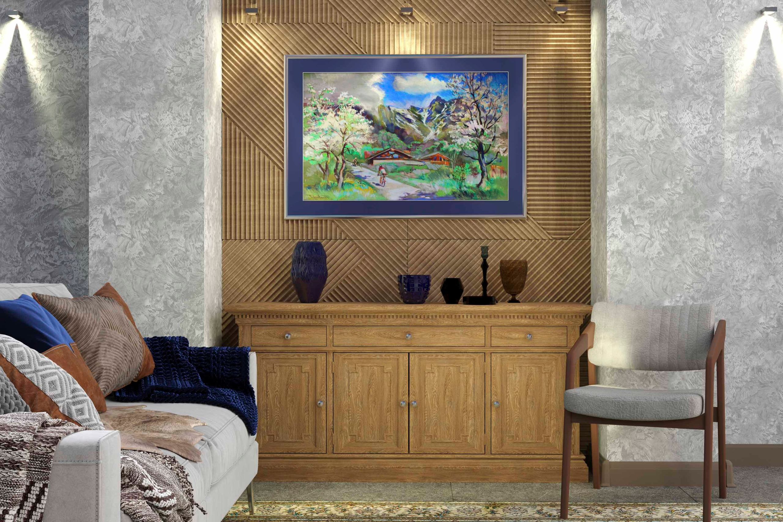 Картина «Май у подножия Ачишхо» художника Татьяны Поплавской. Интерьерный дизайнер в Сочи Поплавская Татьяна. Проектирование интерьеров и организация процесса ремонта