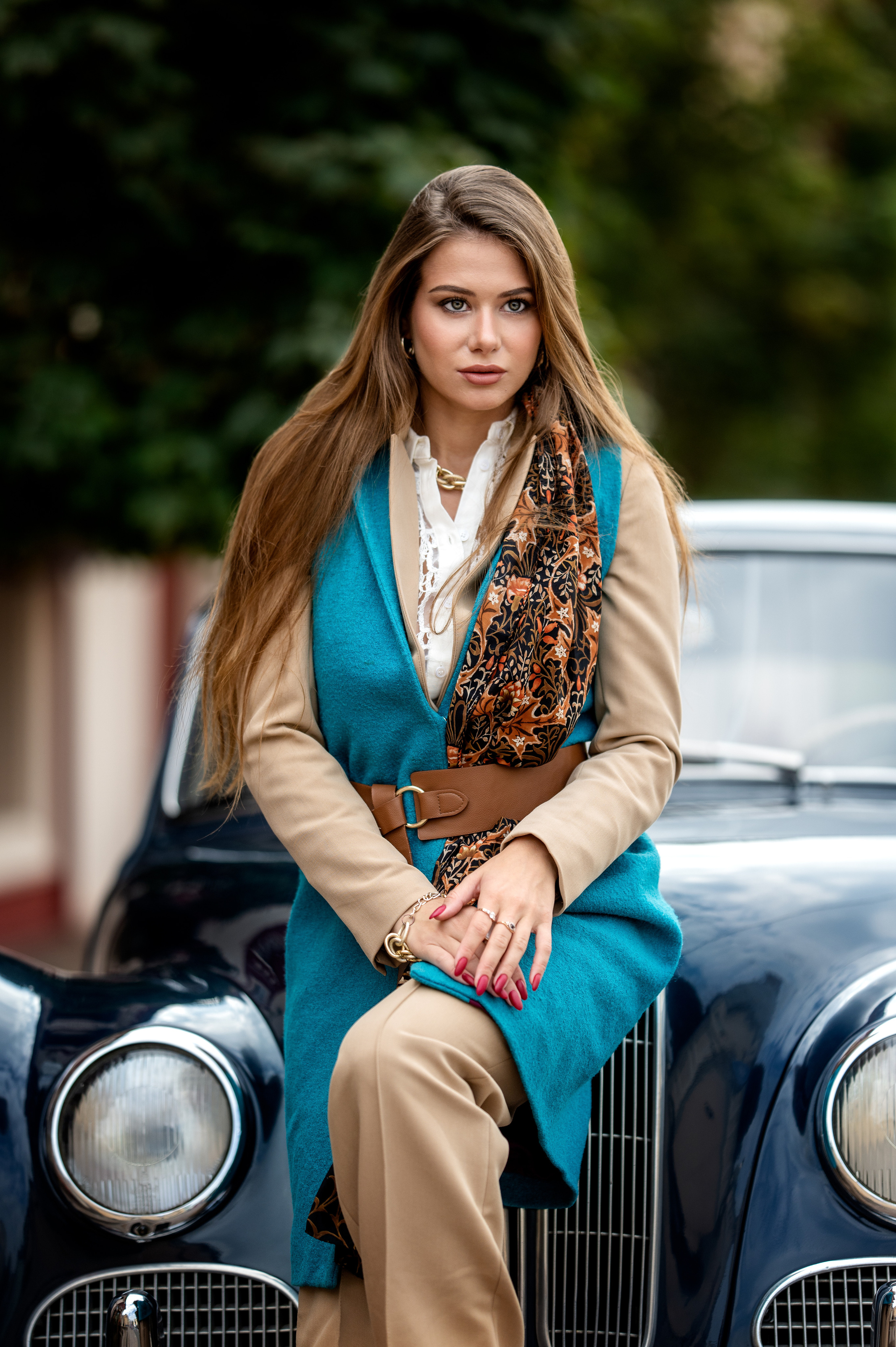 Фотосессия Юлии с ретро автомобилем. Фотограф Елена Сасс Москва