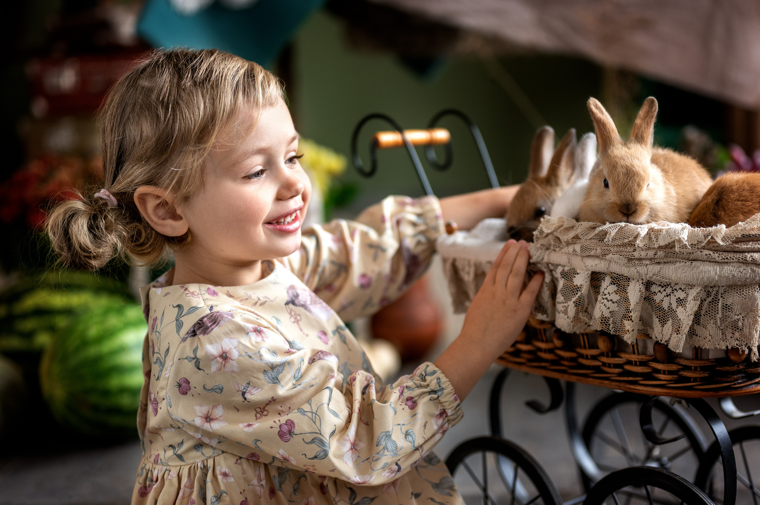 Лео и Эрика. Съемка в студии с кроликами. Фотограф Елена Сасс Москва