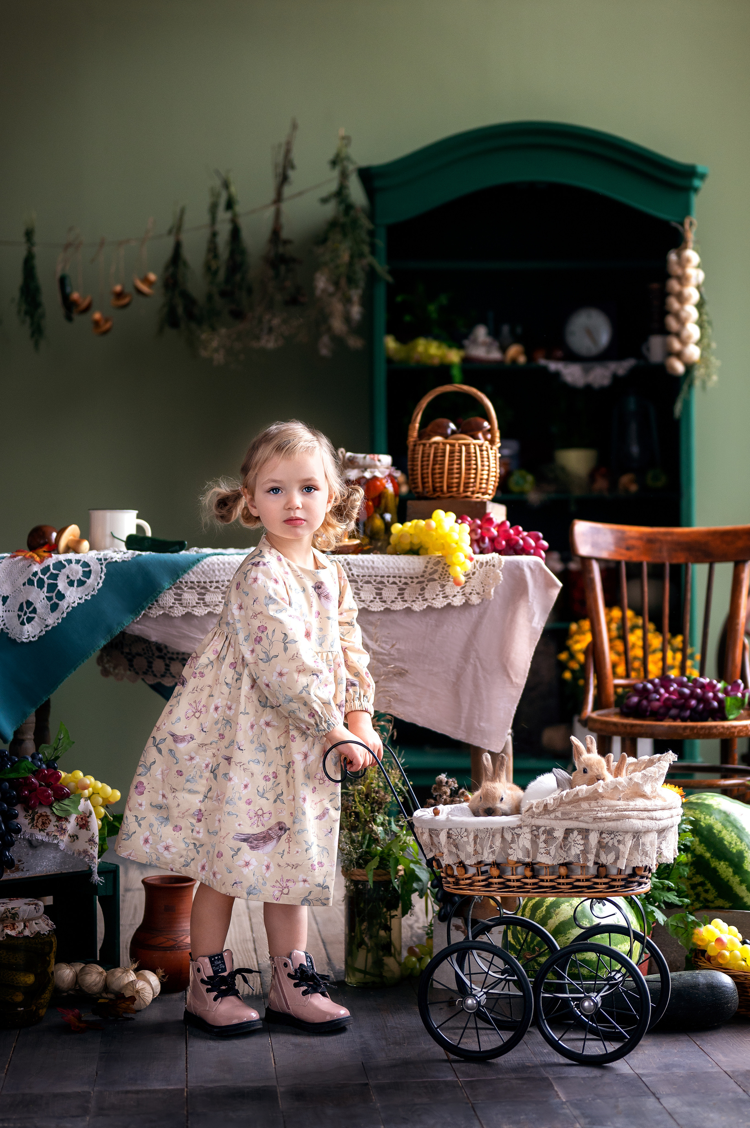 Лео и Эрика. Съемка в студии с кроликами. Фотограф Елена Сасс Москва