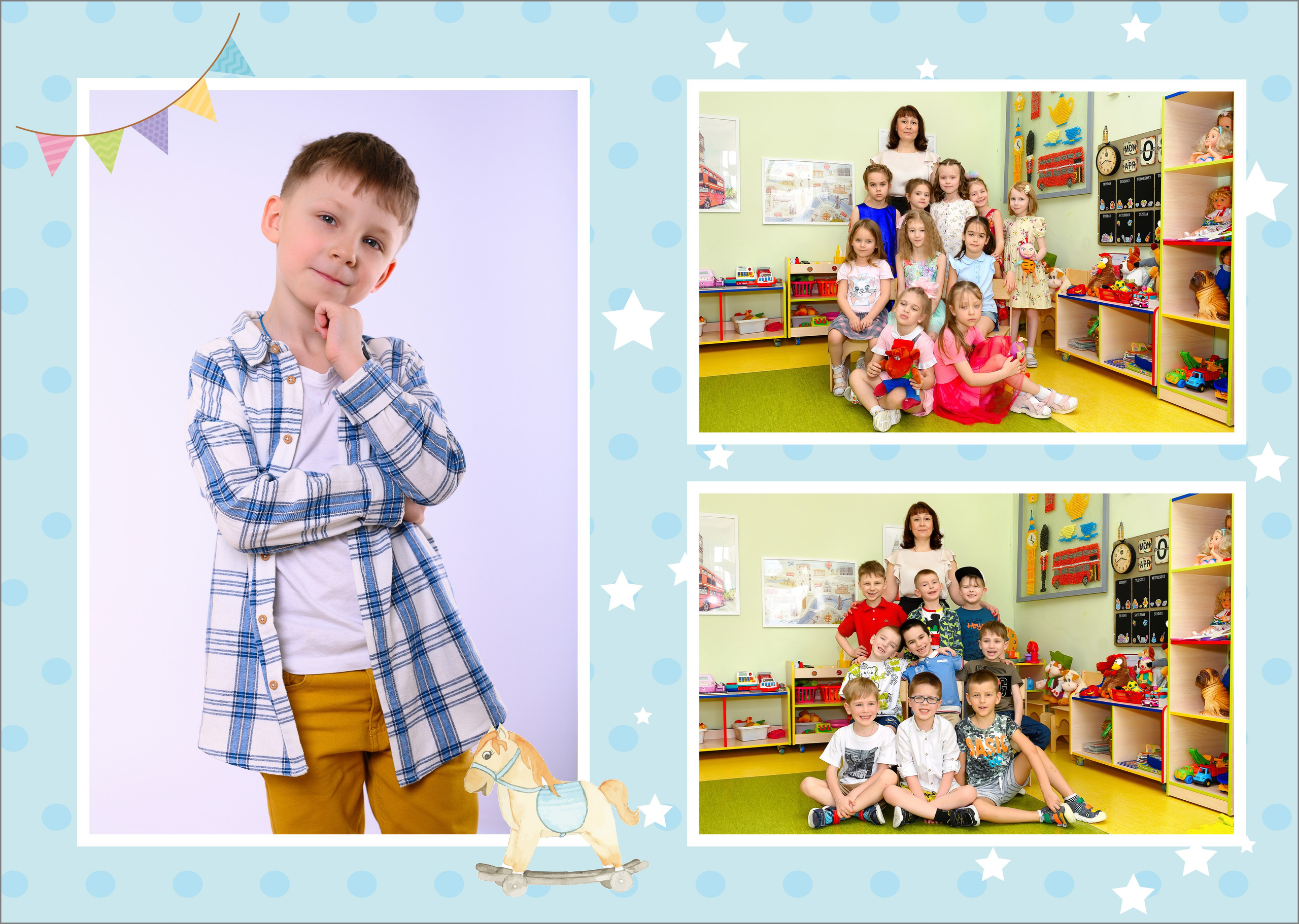 Альбом в детский сад за 2400 руб. на 2 разворота. Выпускной школьный альбом в Москве / Школьный фотограф Юлия Михайленко