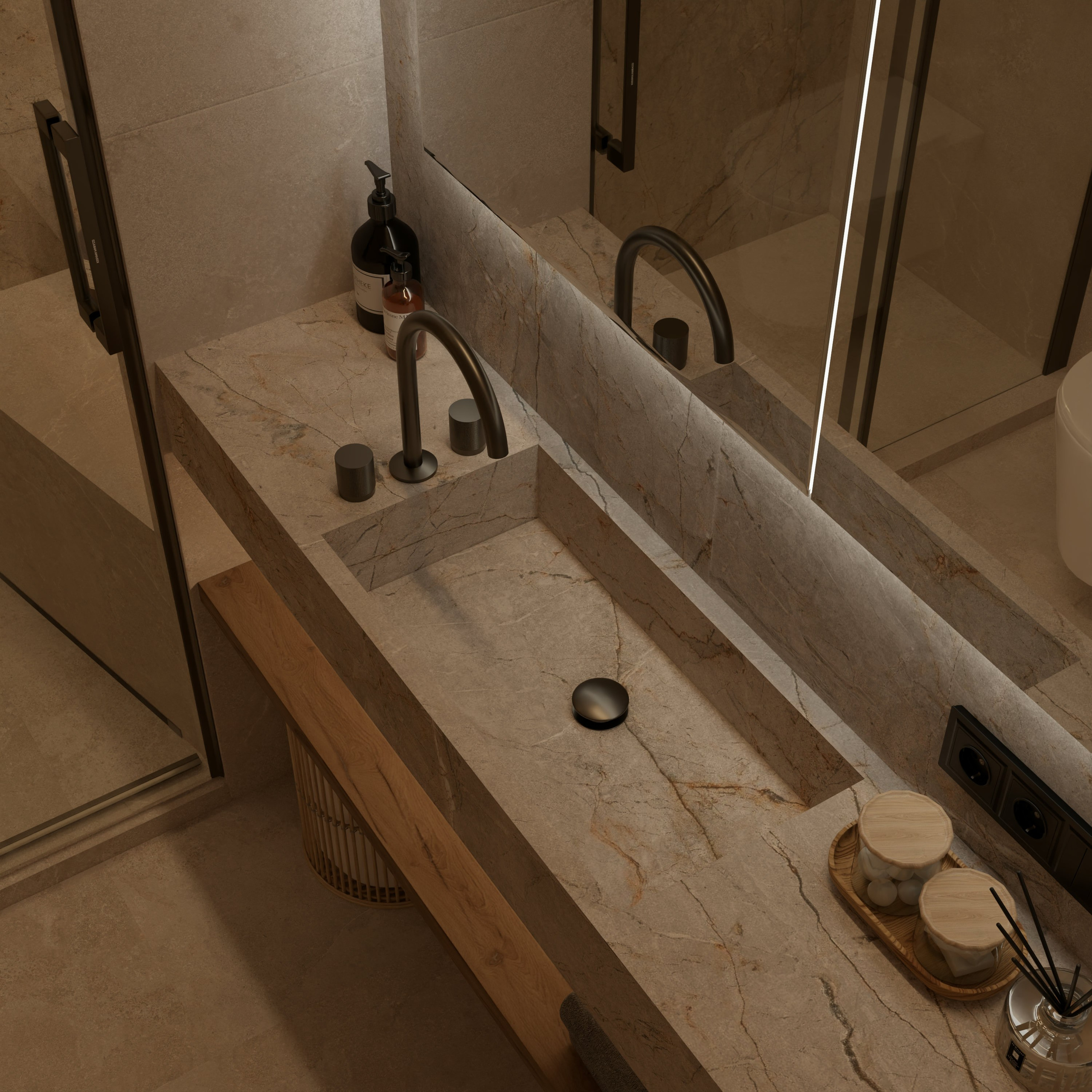 Гостевой санузел в частном доме. DMDesign — студия дизайна интерьеров