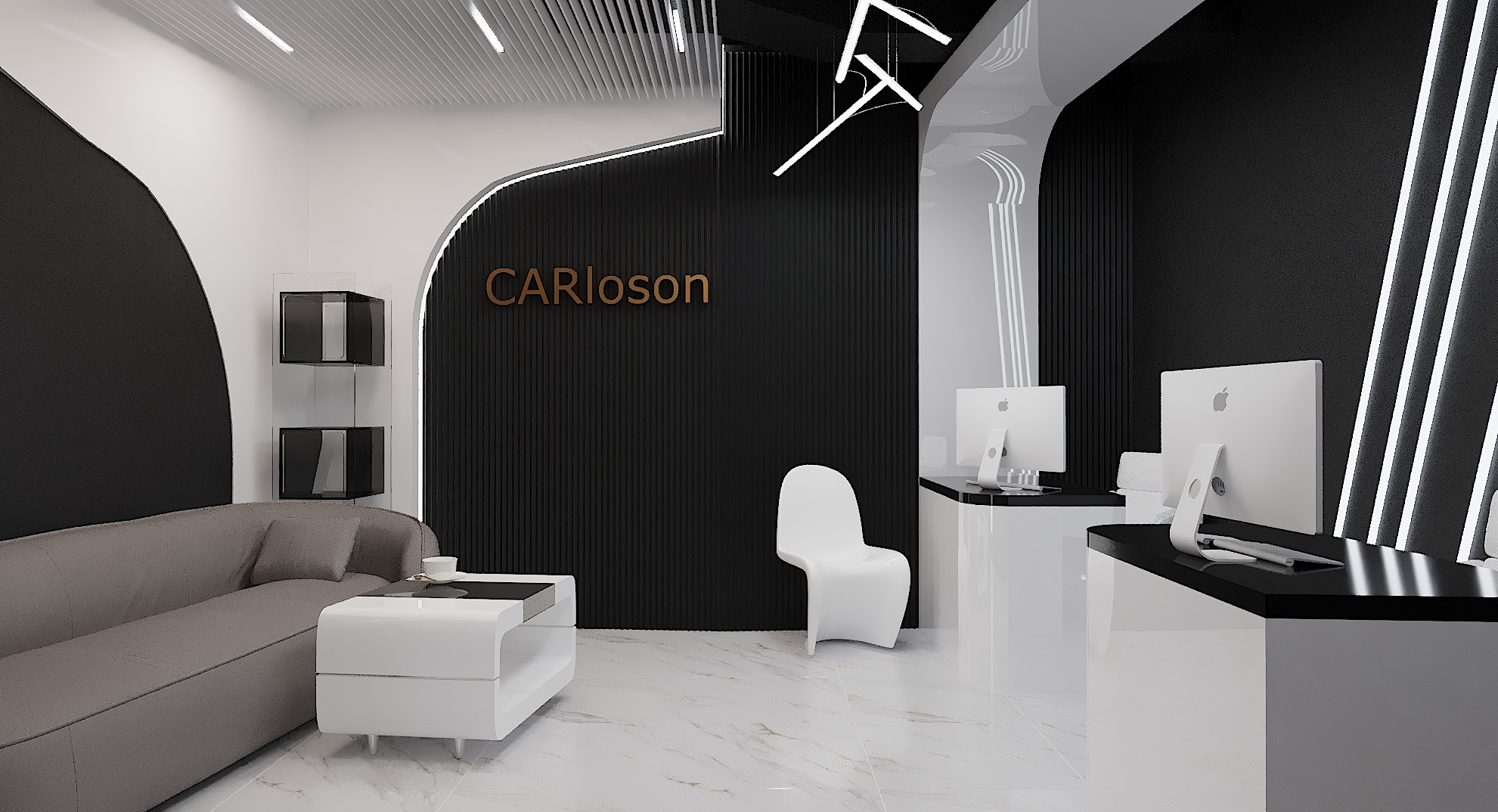 Дизайн салона CARloson г. Москва. Lina architector | Дизайн интерьера