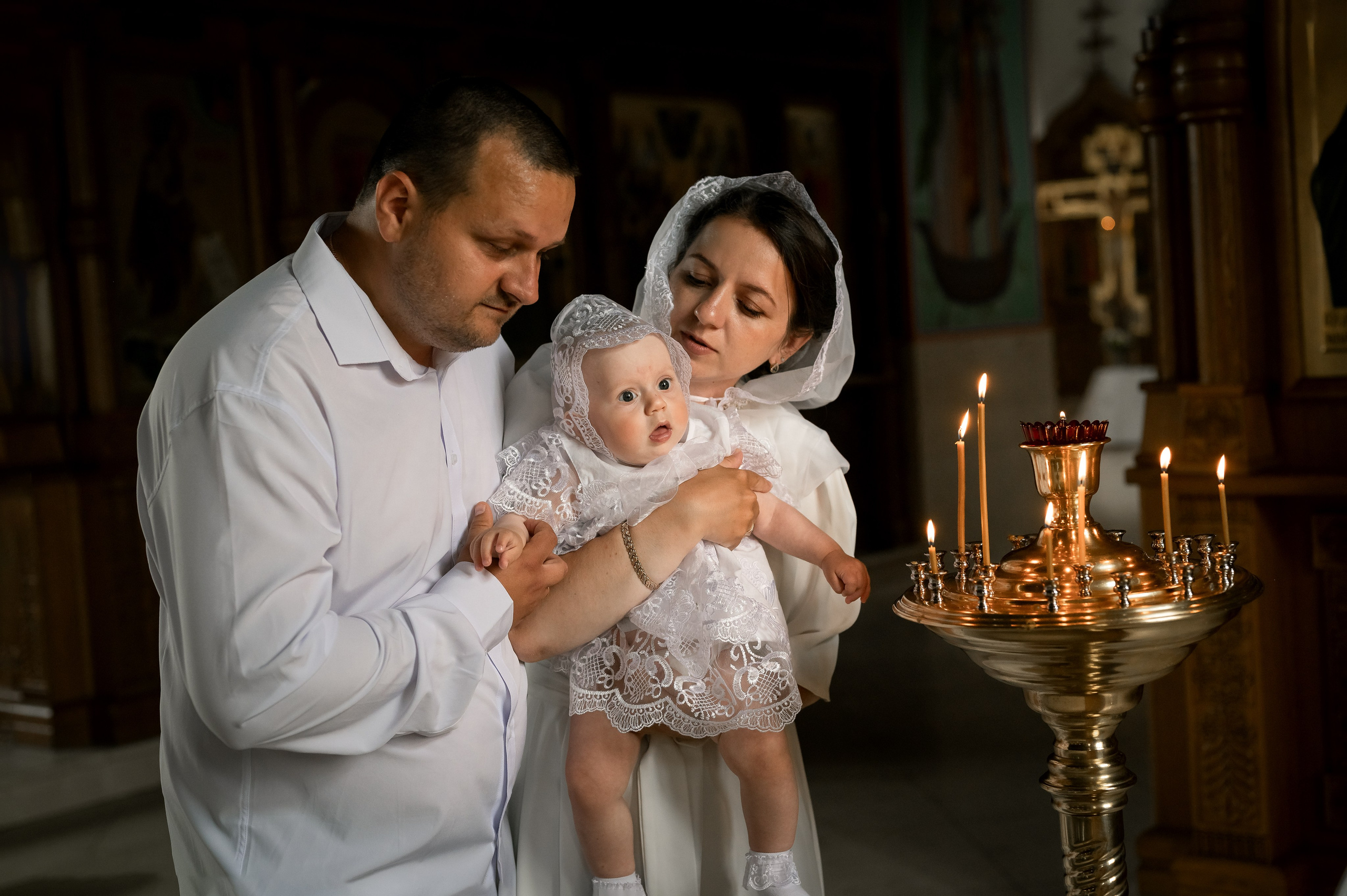 Таинство крещения. Фотограф новорождённых, семейный, школьный в городе Калуге Евгения