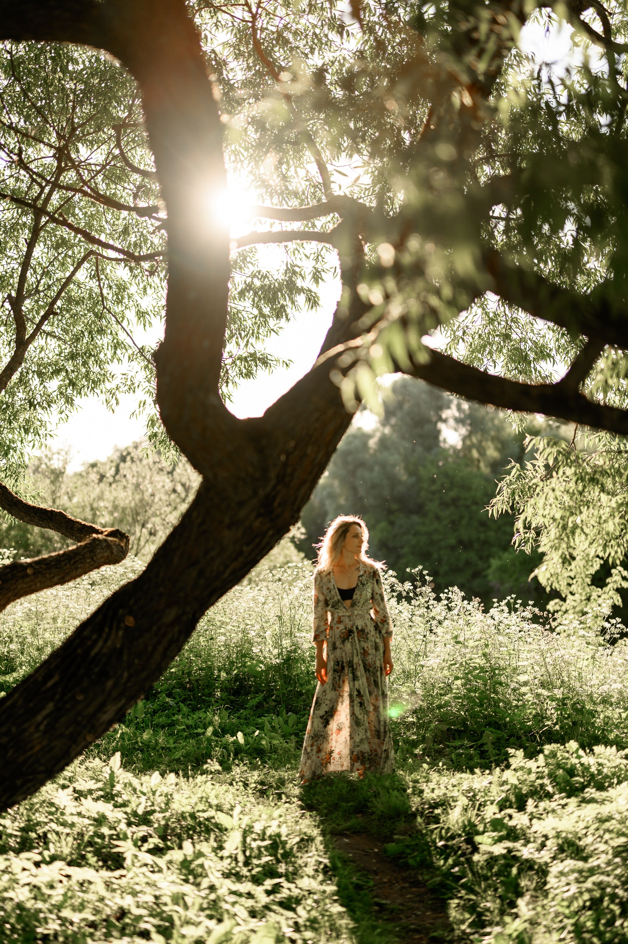 Съёмка в цветущем ромашковом поле. Semerlina.ru