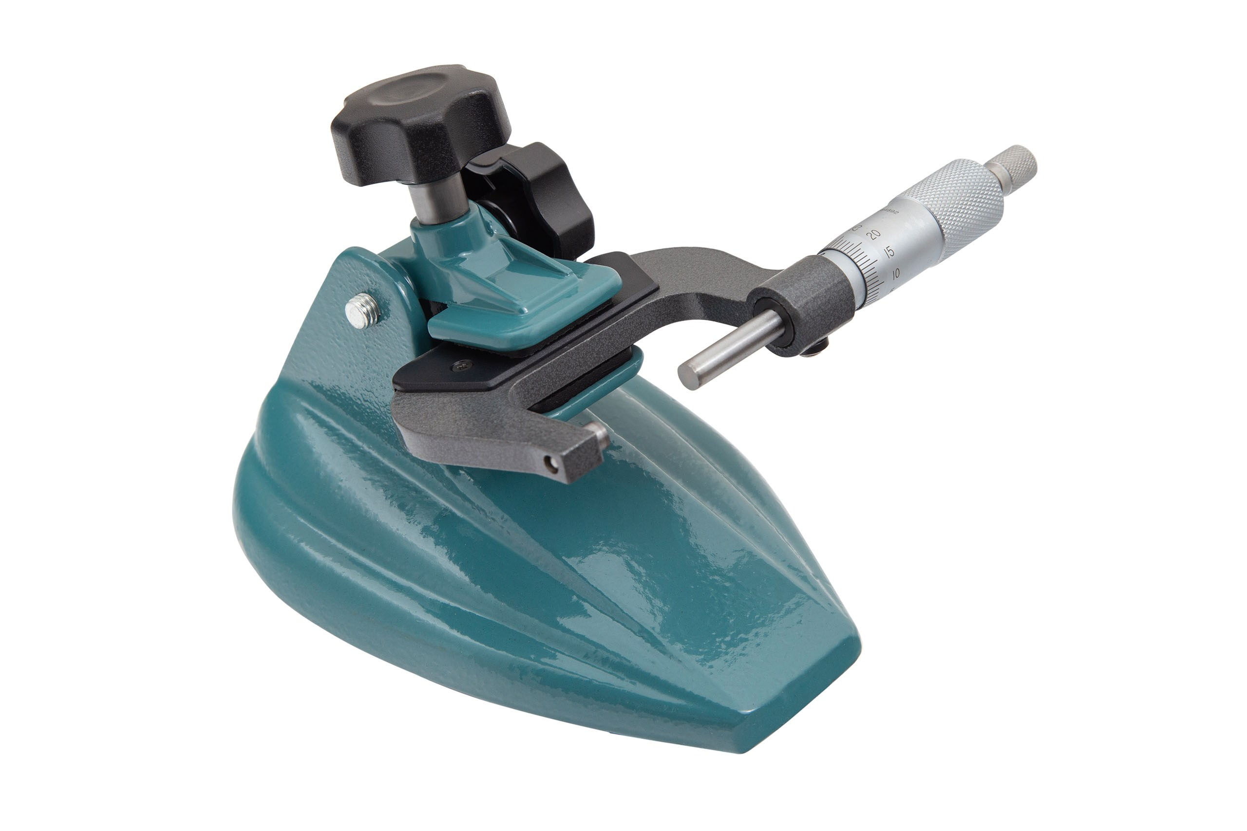 Держатель микрометра, с микрометром в зажиме