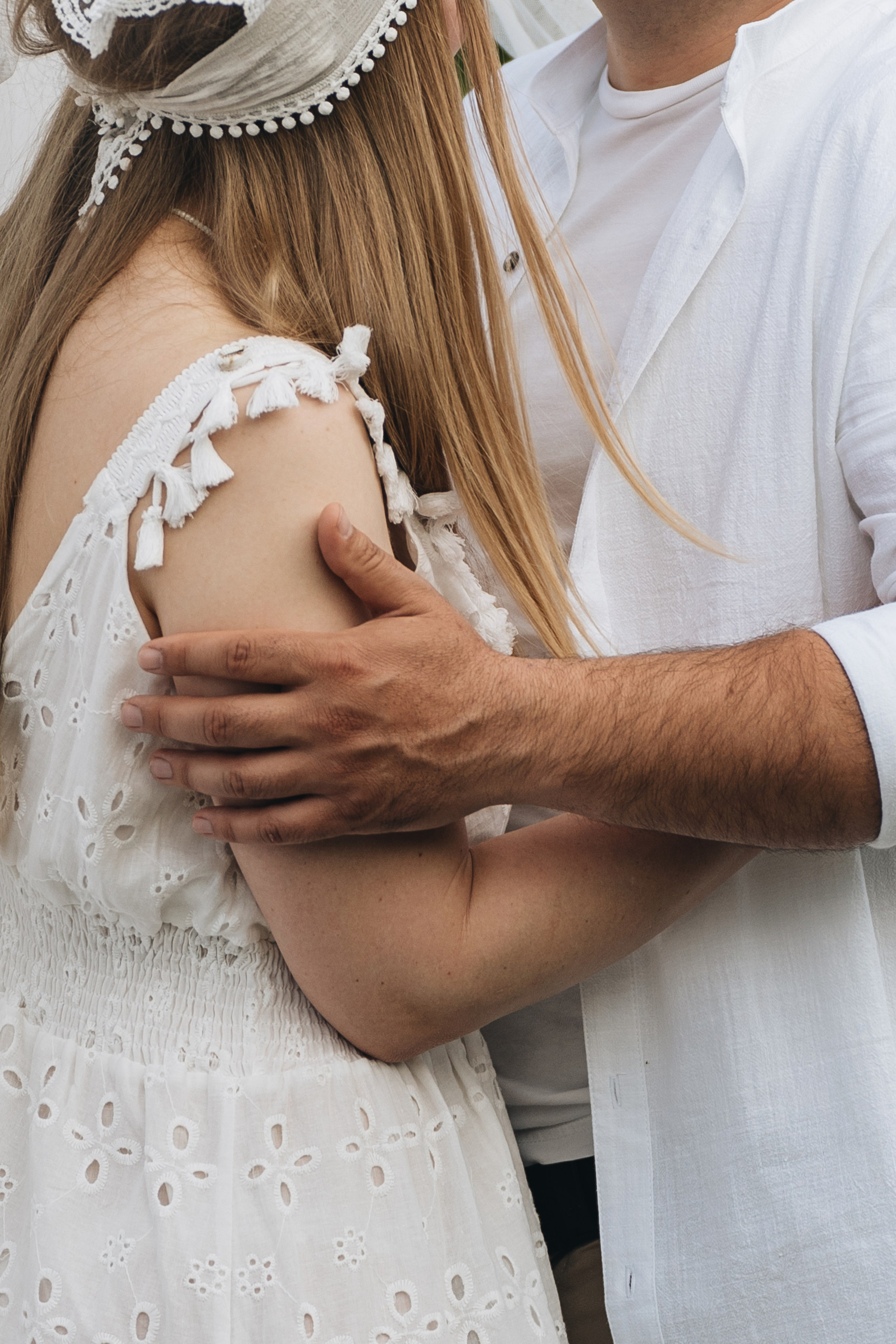 Детали, портретная фотография пары. 