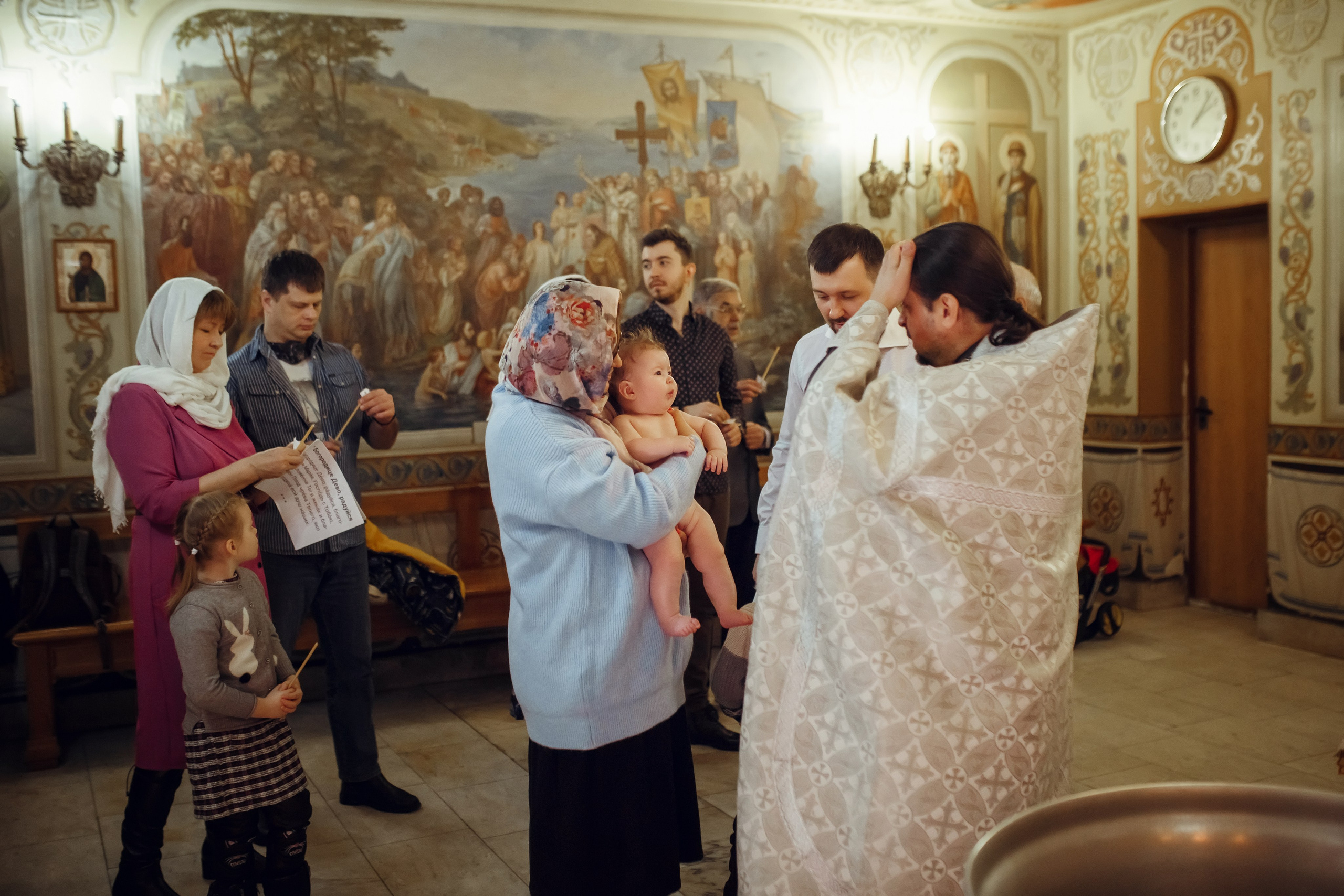 Крещение Валерии. Фотограф на Крещение, семейный фотограф в Москве