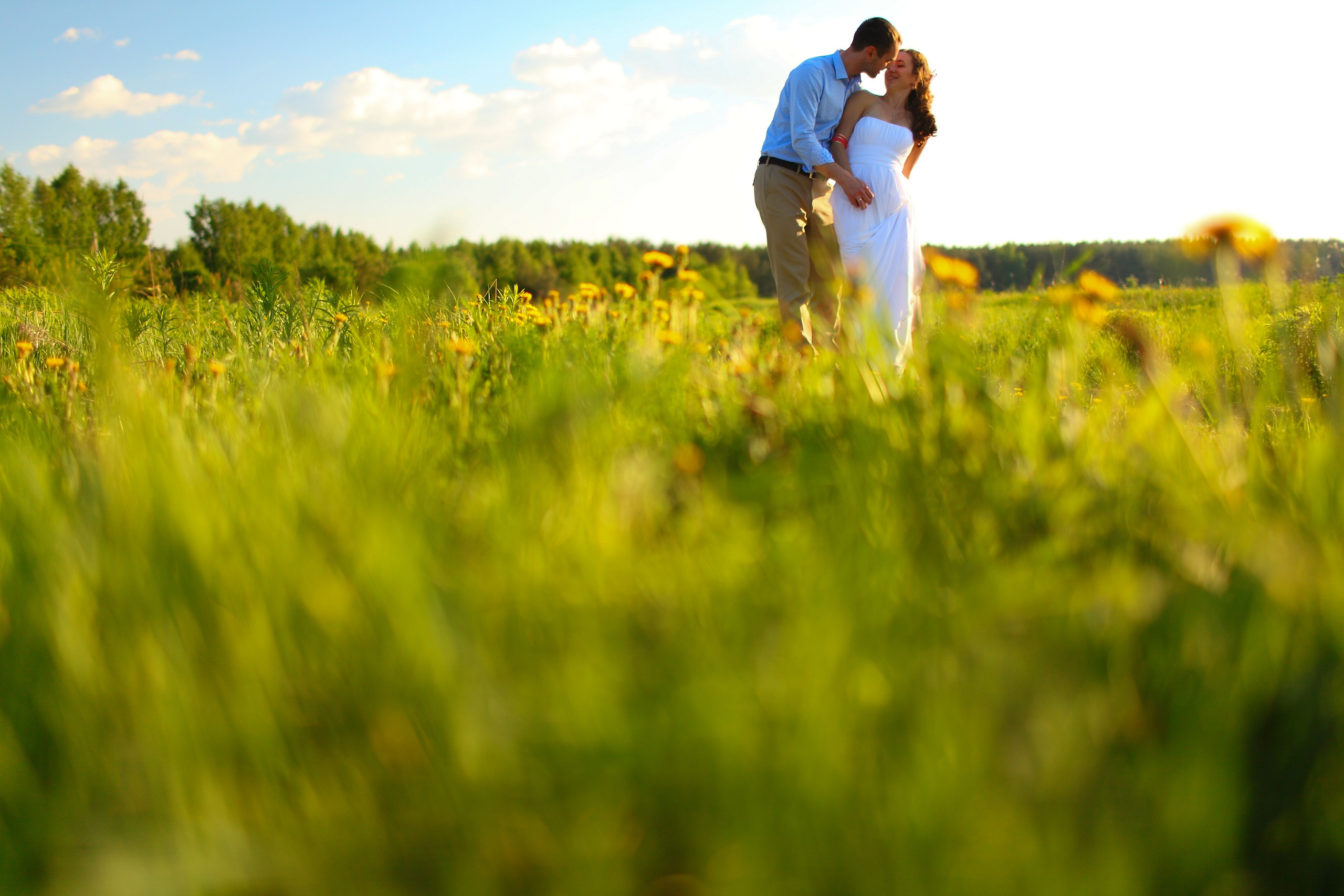 Душевная фотосессия пары в поле. Свадебный и репортажный фотограф в Ярославле и Санкт-Петербурге Роман Микрюков