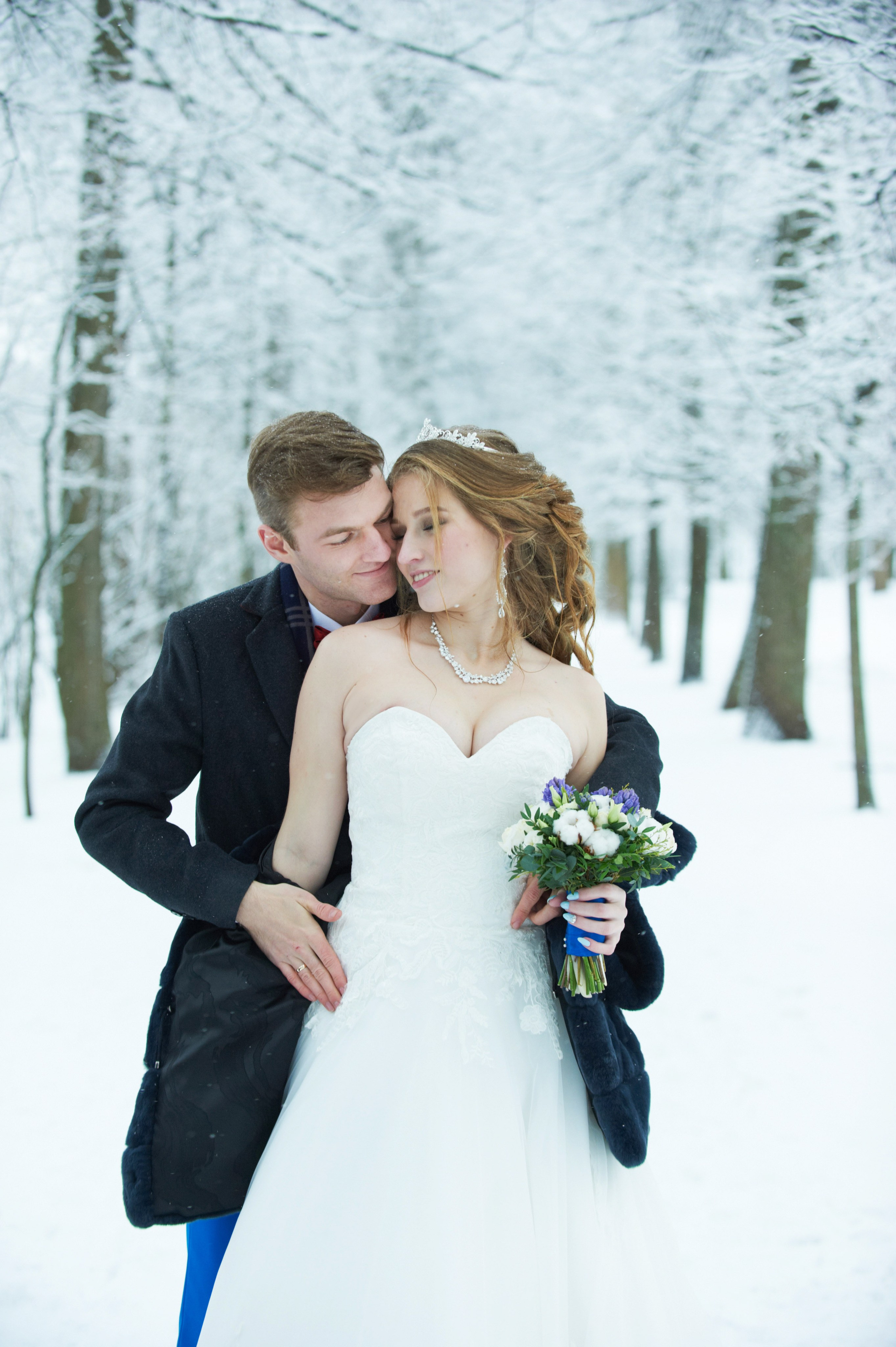 Надежда и Владислав (зимняя свадебная фотосессия в Пушкине в Екатерининском парке). Портретный, семейный и свадебный фотограф в Санкт-Петербурге и в Пушкине Ширяев Денис