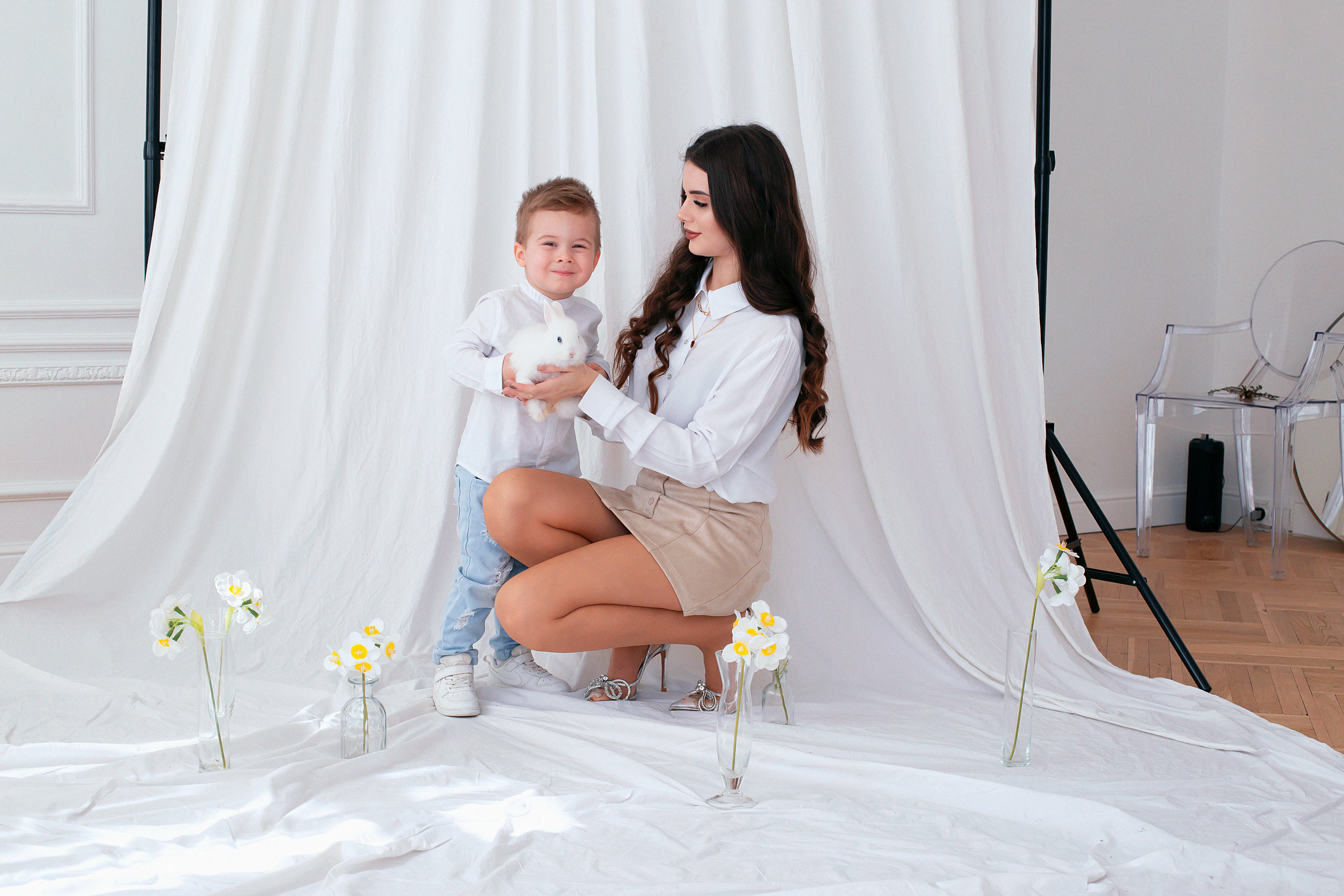 Семейная фотосессия в студии. Семейный и детский фотограф в Волгограде Серкибаева Ирина