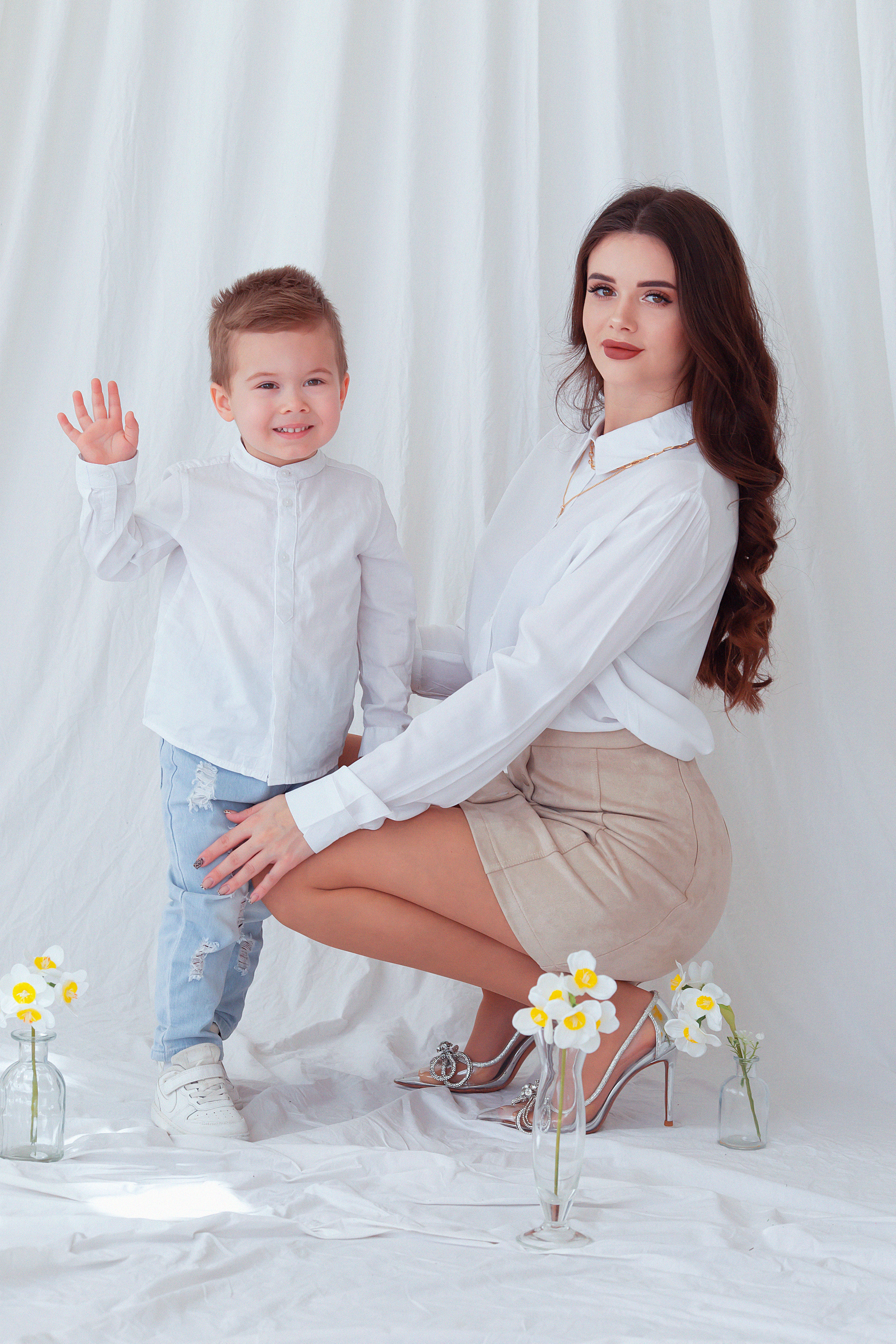 Семейная фотосессия в студии. Семейный и детский фотограф в Волгограде Серкибаева Ирина