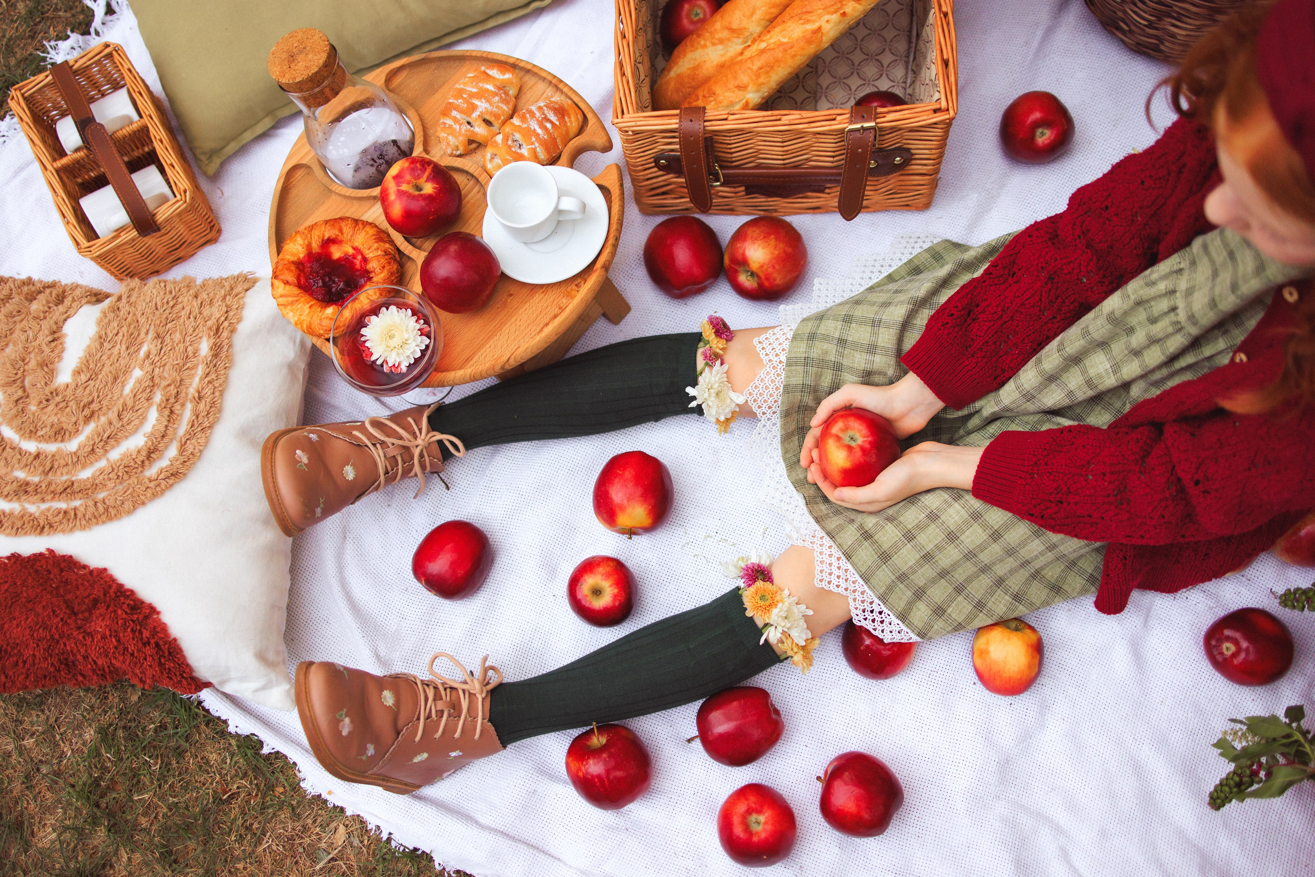 Фотосессия «Пикник», Хризантемы и Яблоки. Семейный и детский фотограф в Краснодаре Анна Трашкова