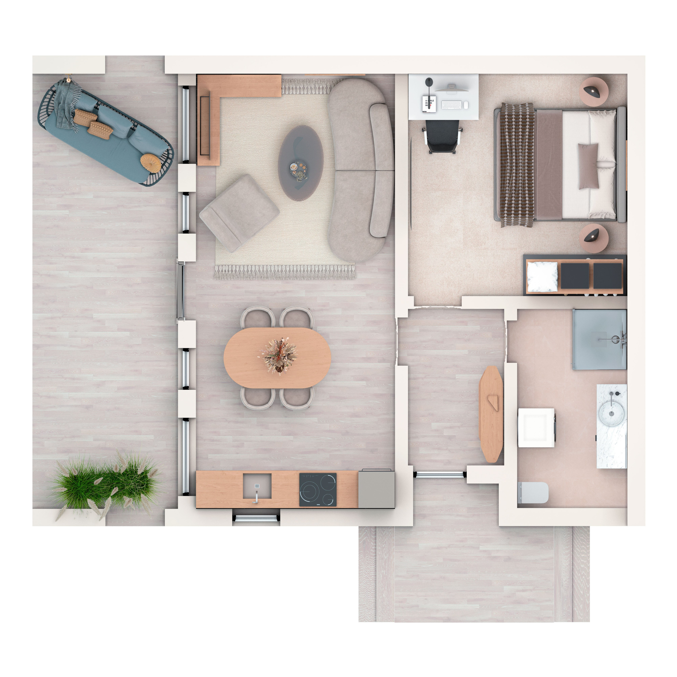 Salute. 3D visualization of exteriors and interiors