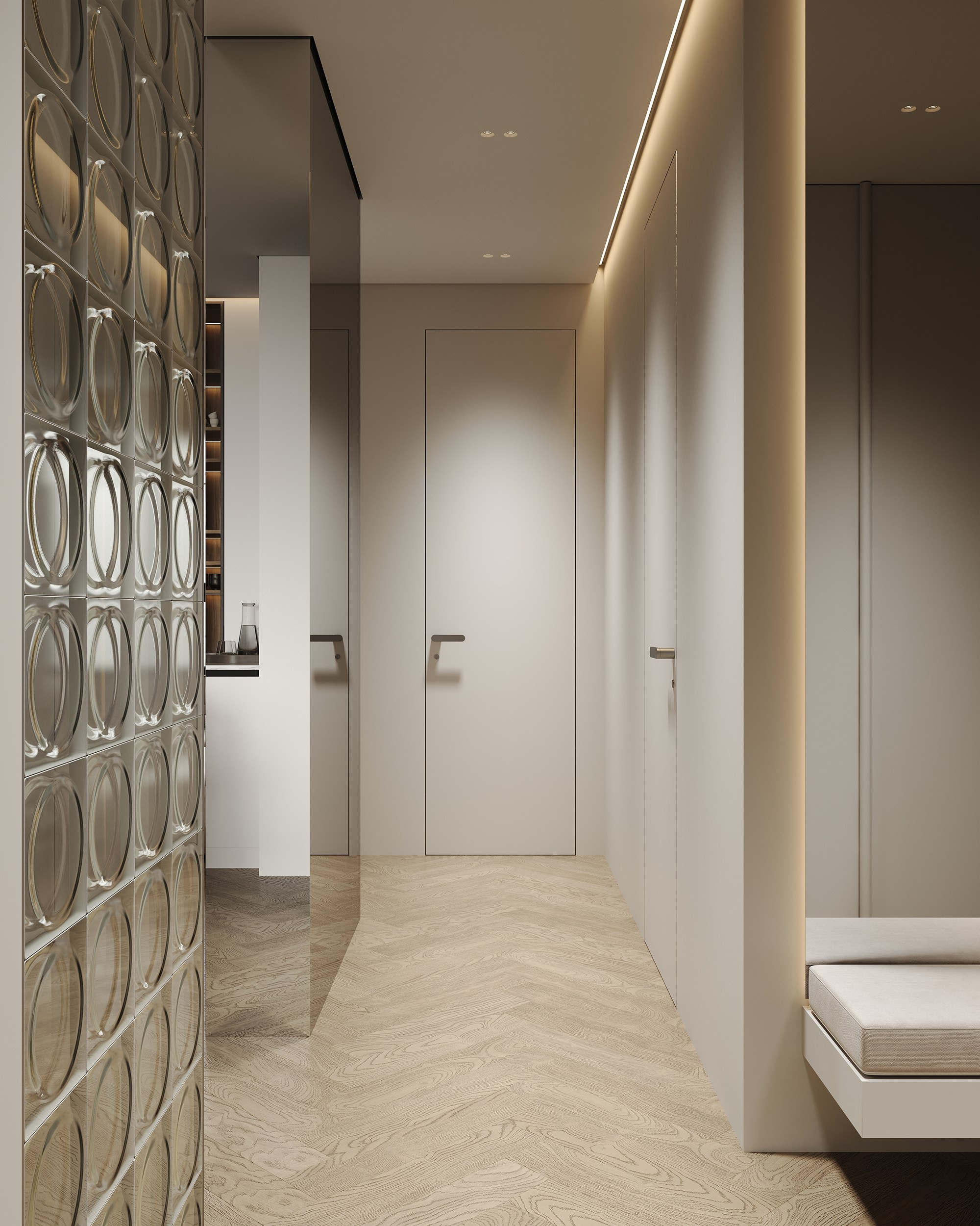 Кухня-гостиная ЖК «Парк столиц». 3D визуализация интерьера Надежда Соколова