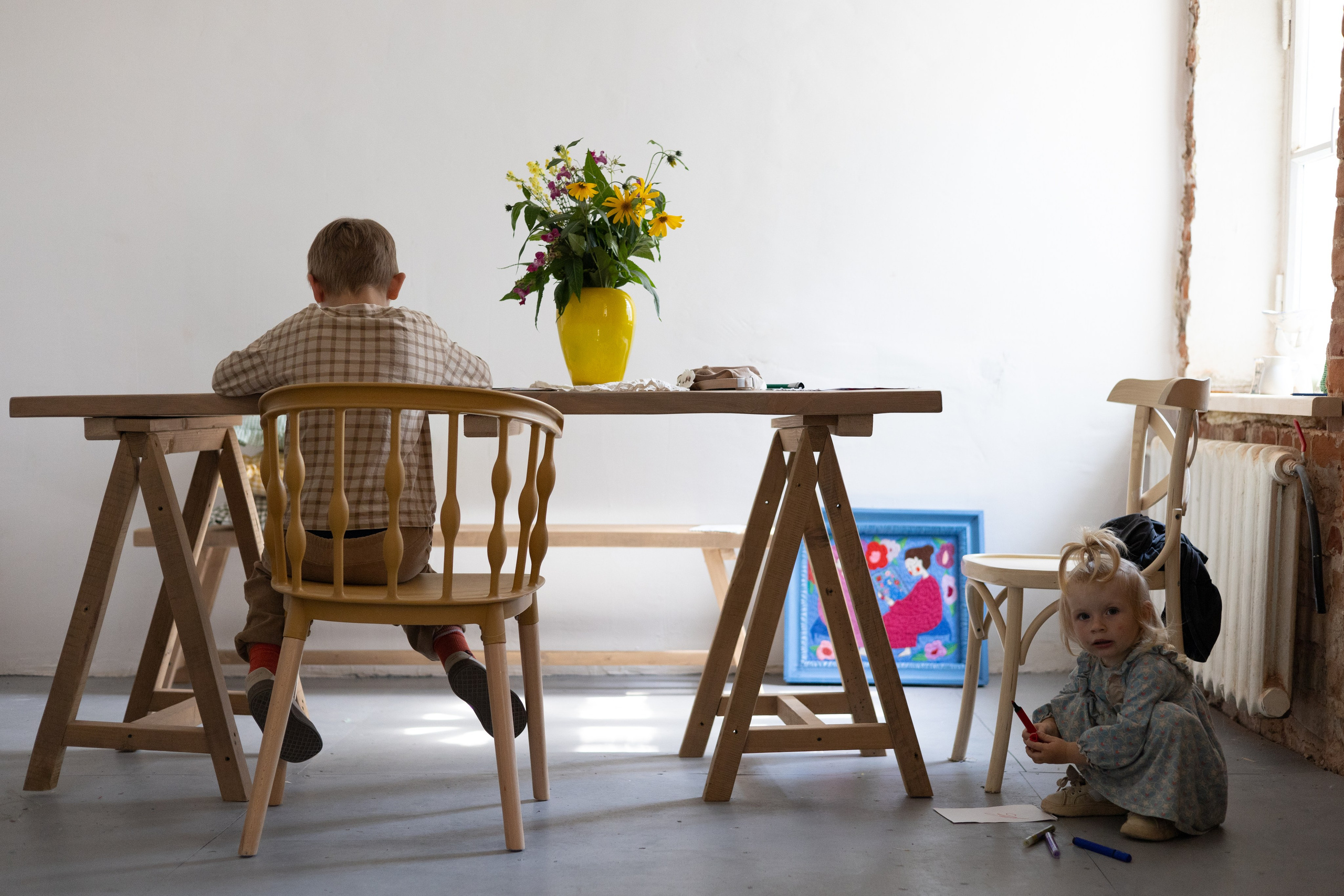Вера и дети в мастерской. Портрет художника. Марина Лавинская Фотограф из Москвы