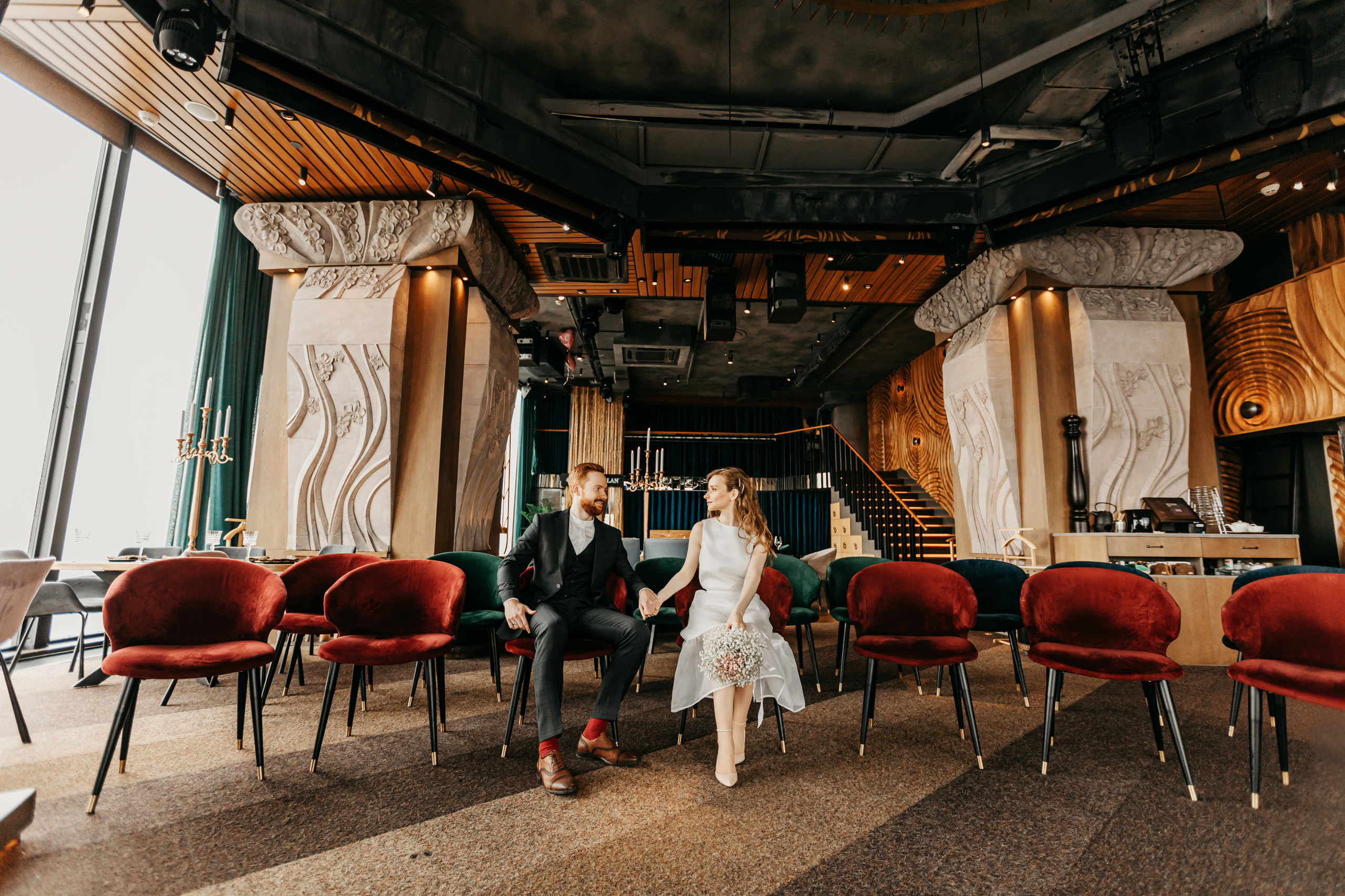 Регистрация брака в ресторане Birds. Москва Сити башня «Око». Krumstudio фото, видео по Москве и МО