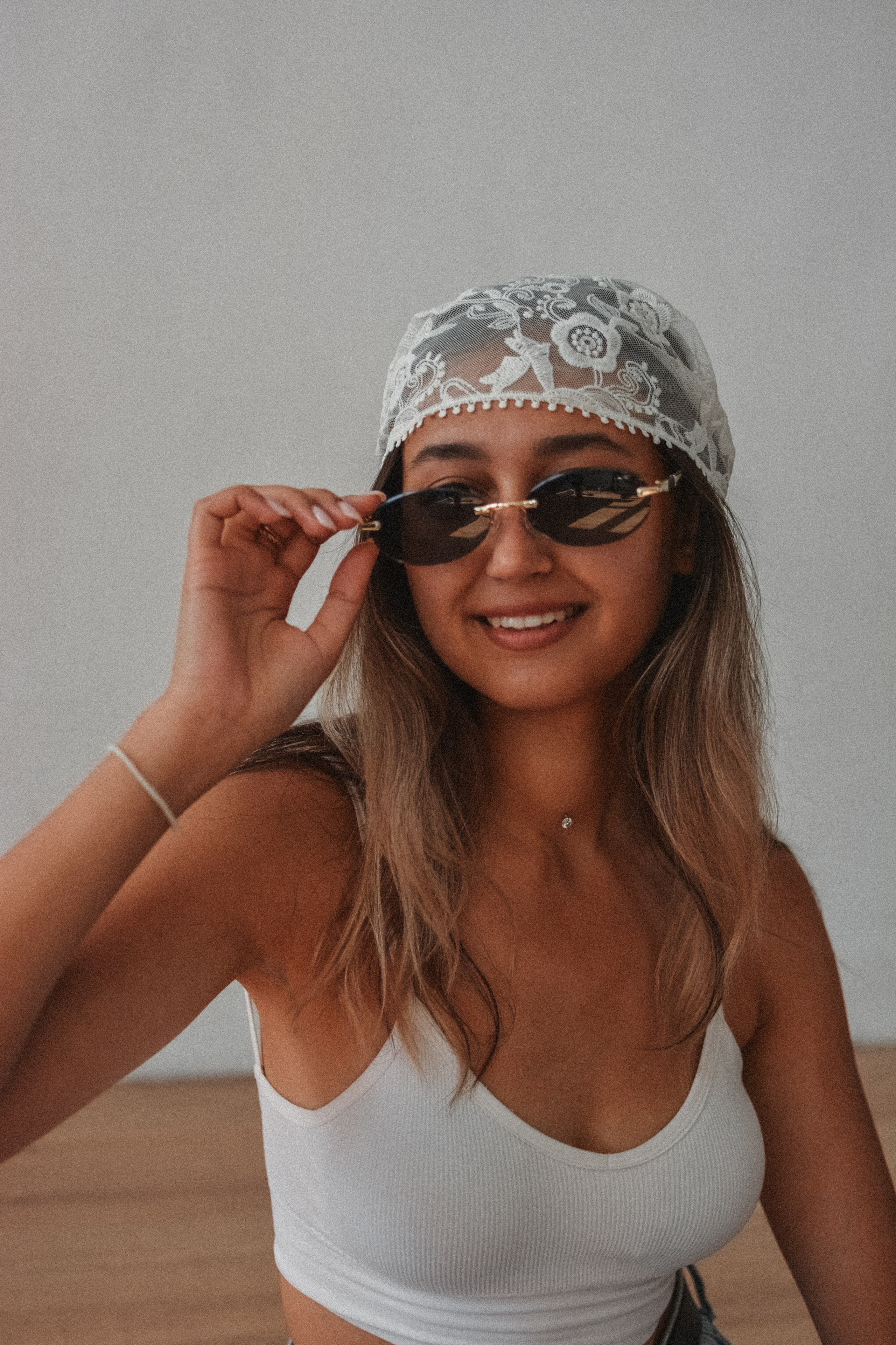 косынка, очки