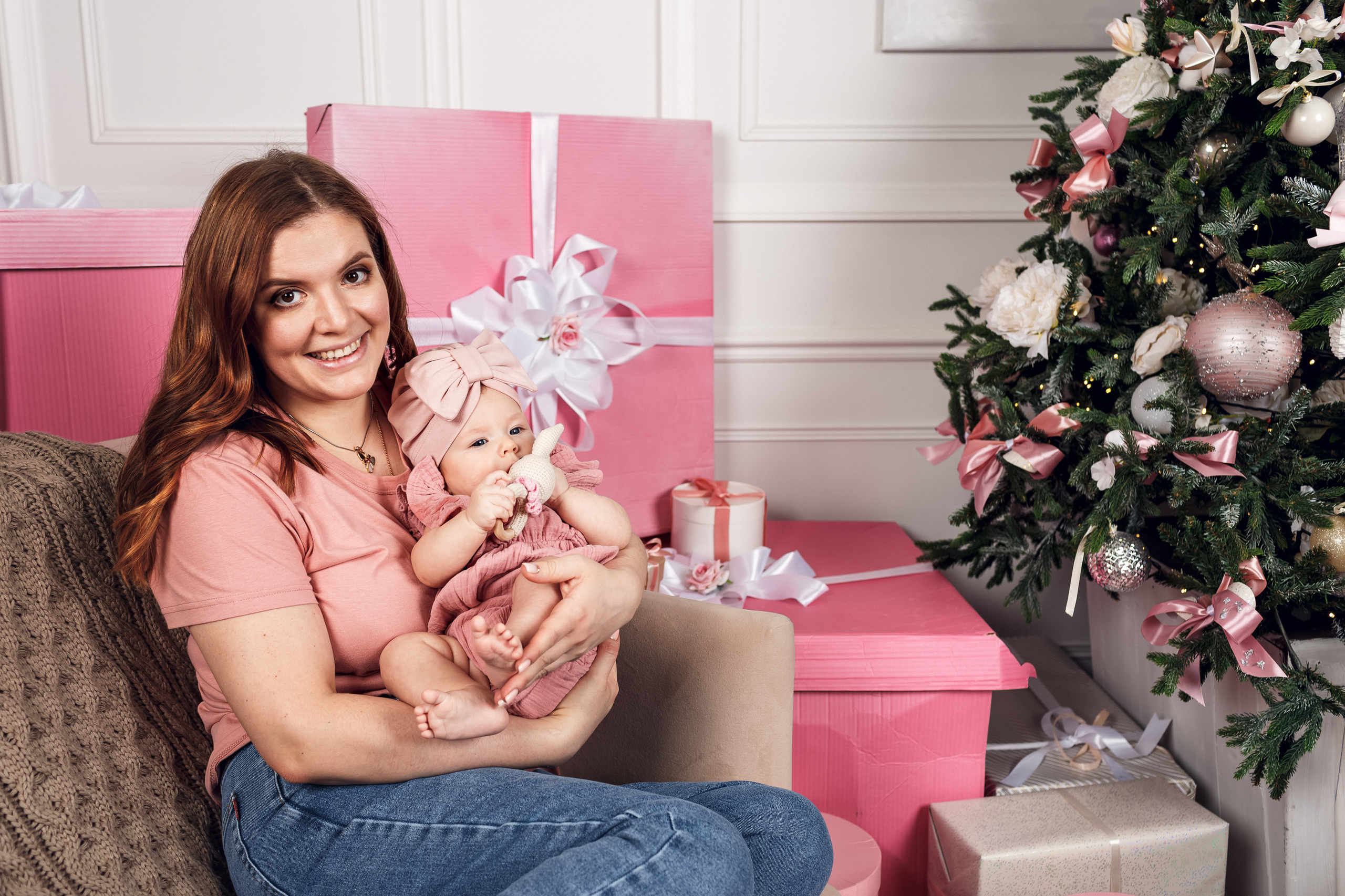 Новогодняя история в розовом цвете). Ирина Носова - семейный и детский фотограф