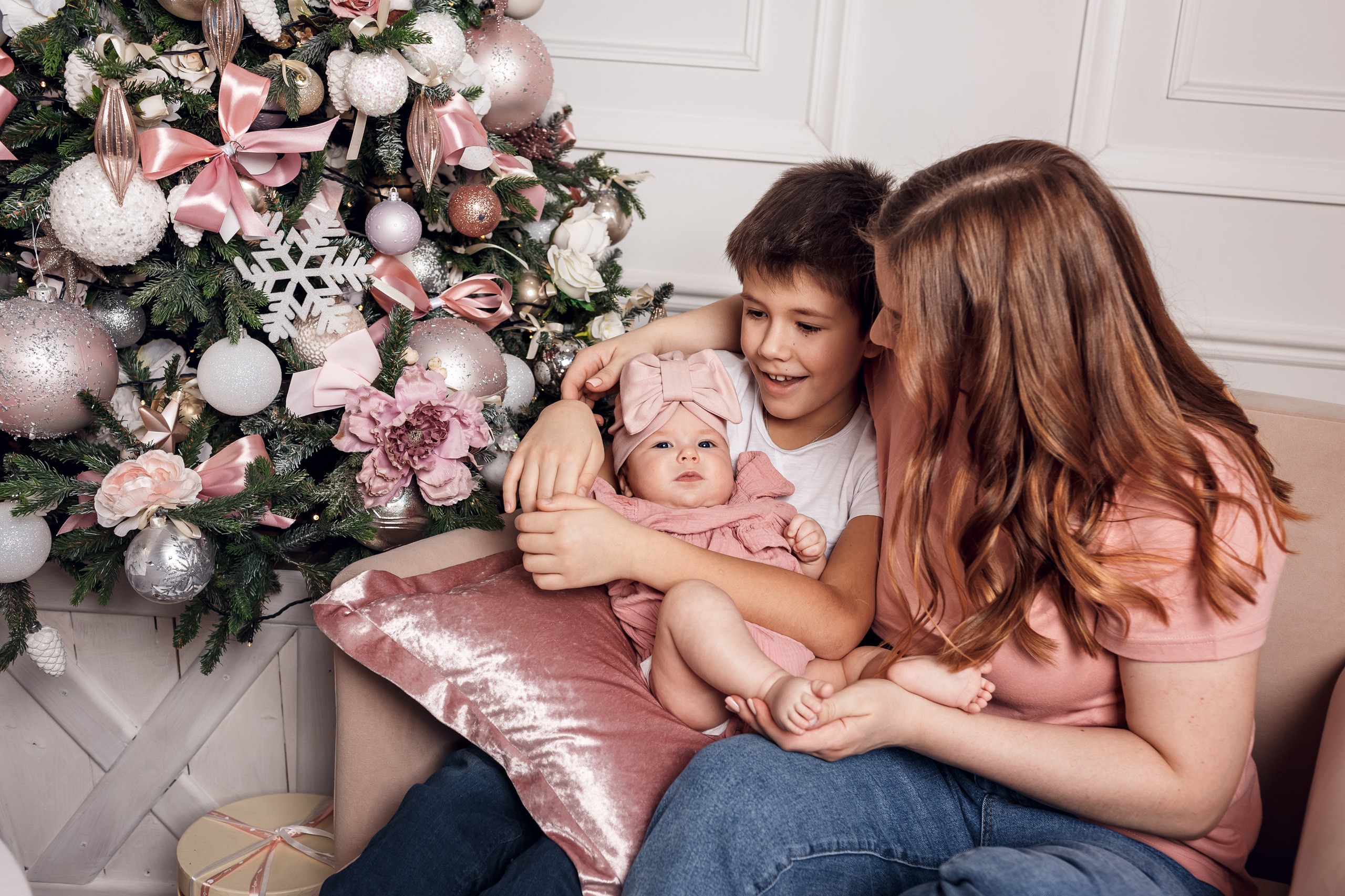 Новогодняя история в розовом цвете). Ирина Носова - семейный и детский фотограф